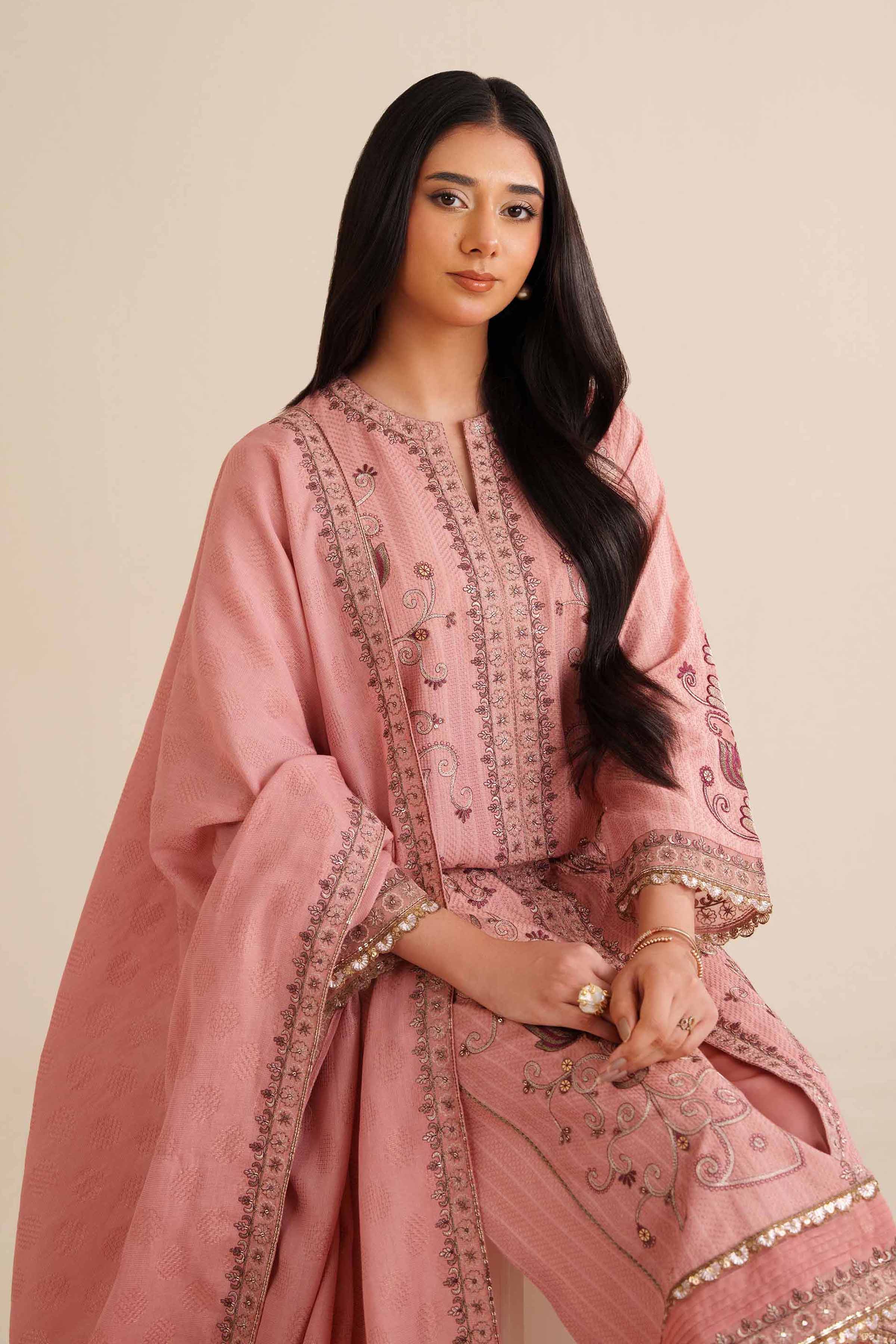 3 Piece - Embroidered Suit - PW25-405