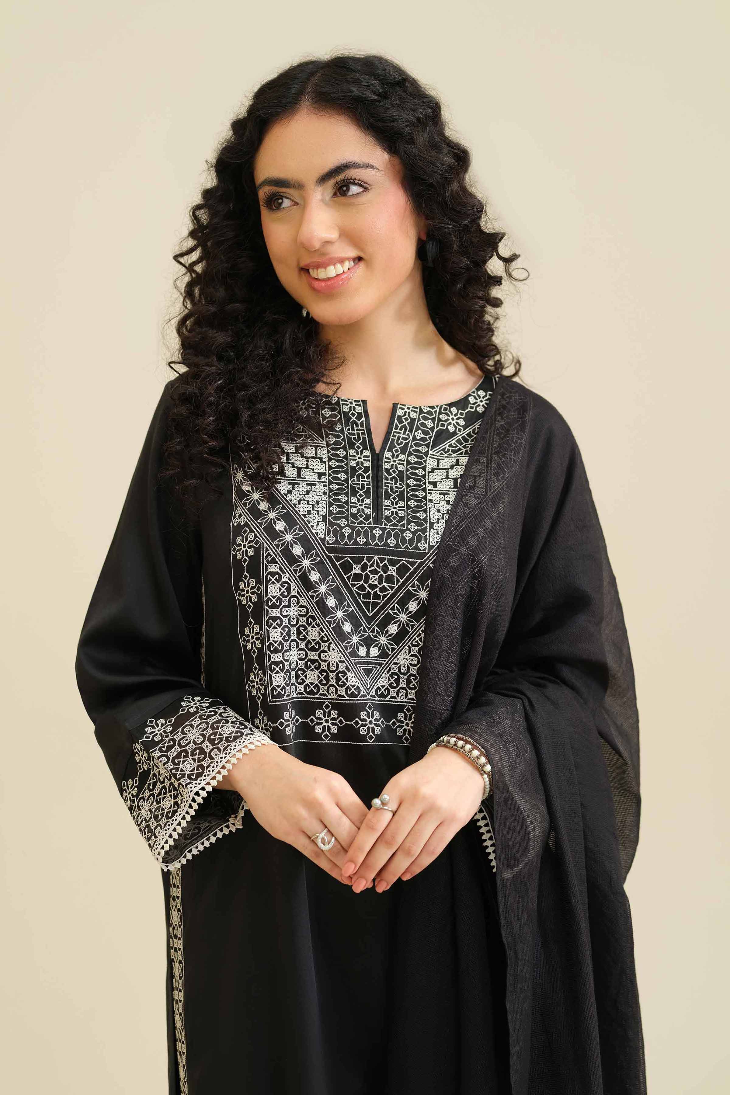 3 Piece - Embroidered Suit - PW25-411