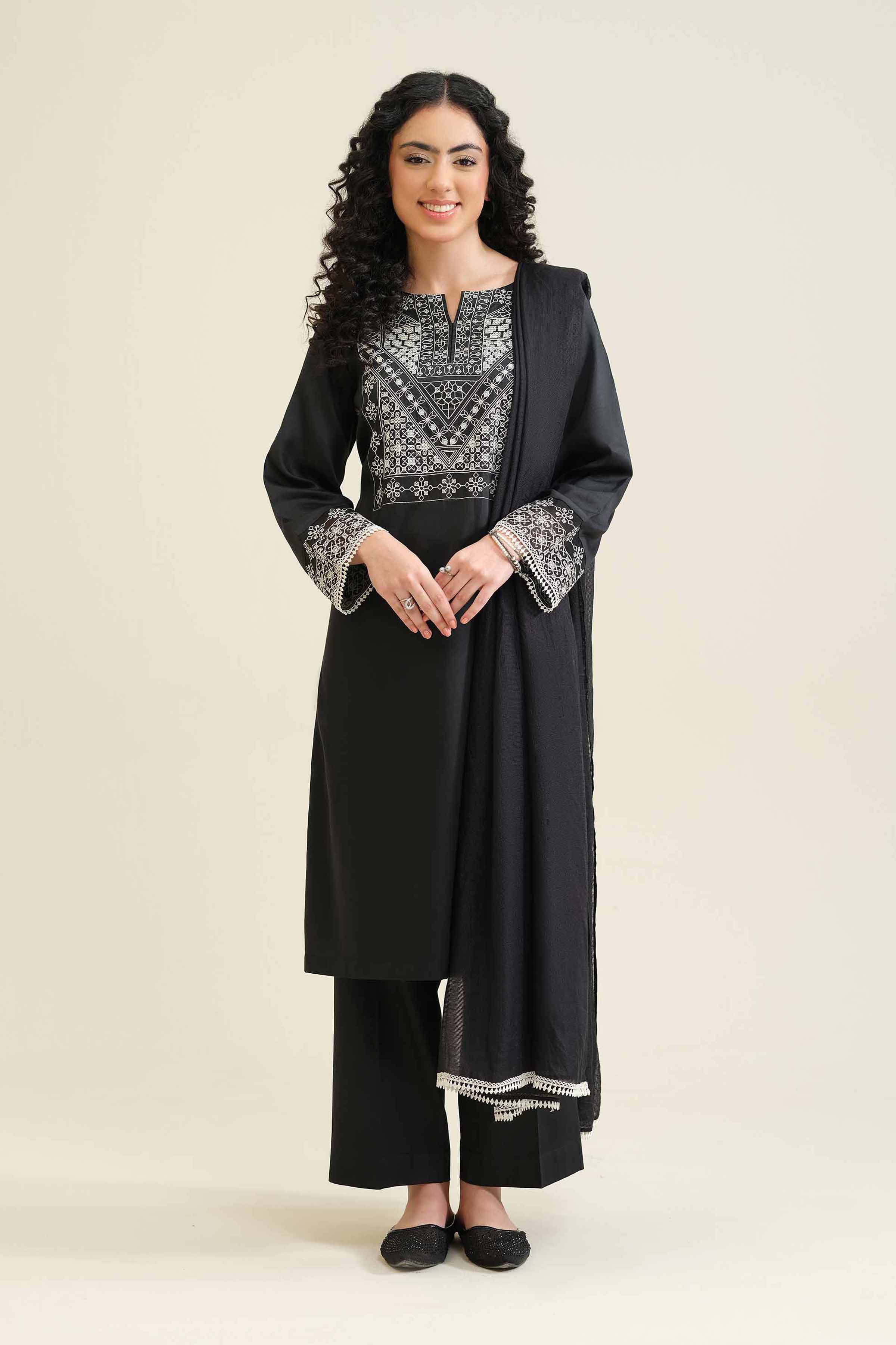 3 Piece - Embroidered Suit - PW25-411