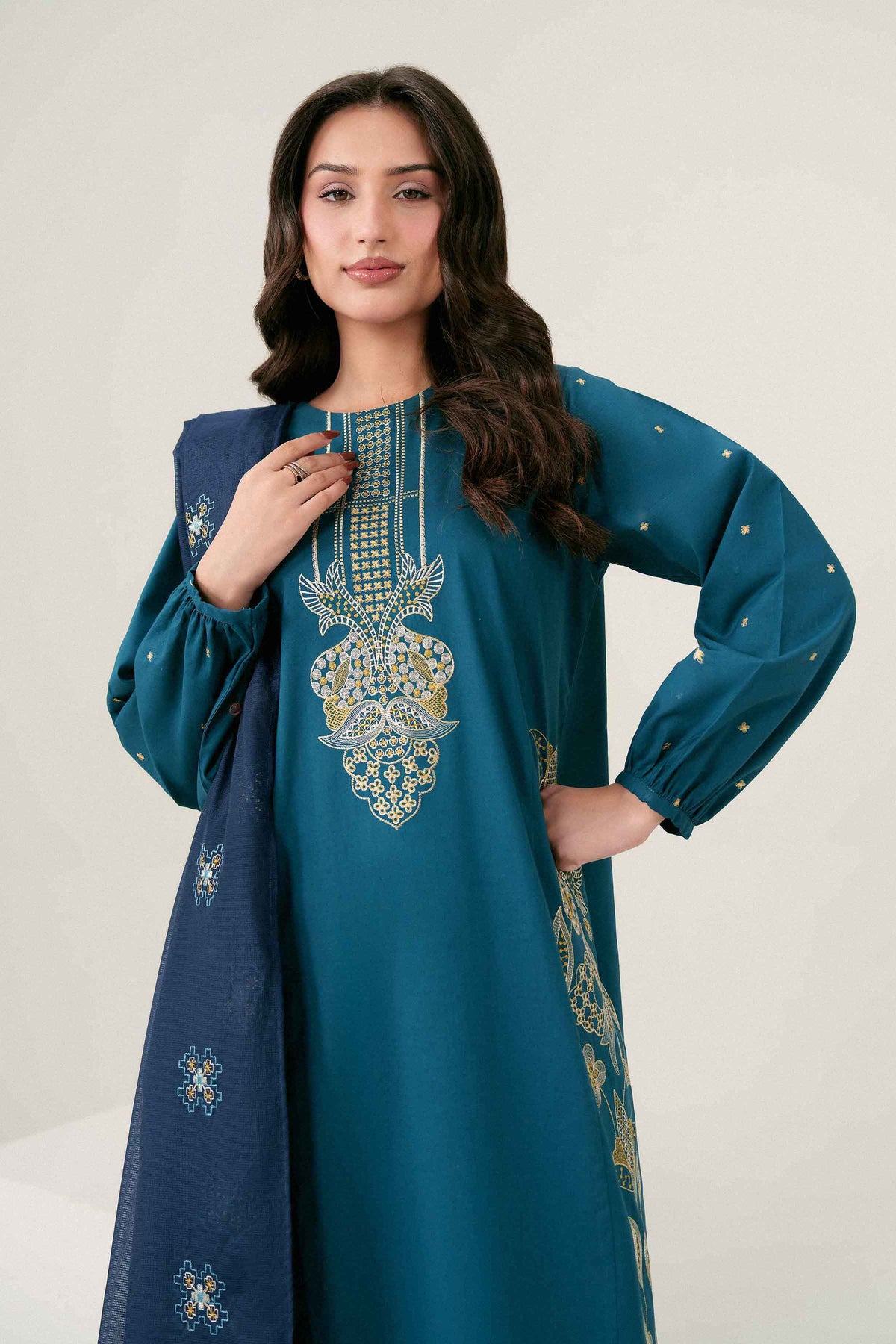 3 Piece - Embroidered Suit - PW25-414