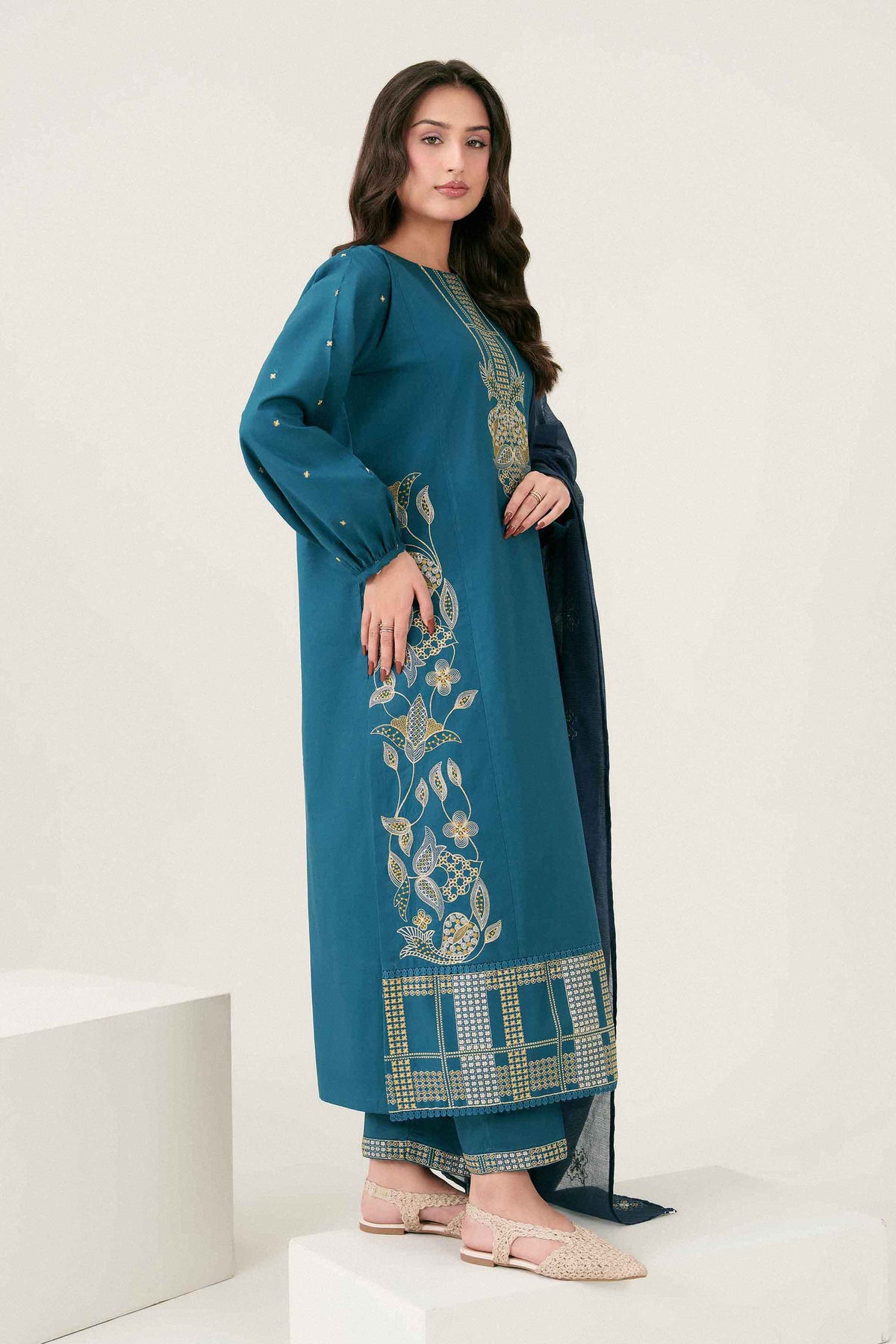3 Piece - Embroidered Suit - PW25-414