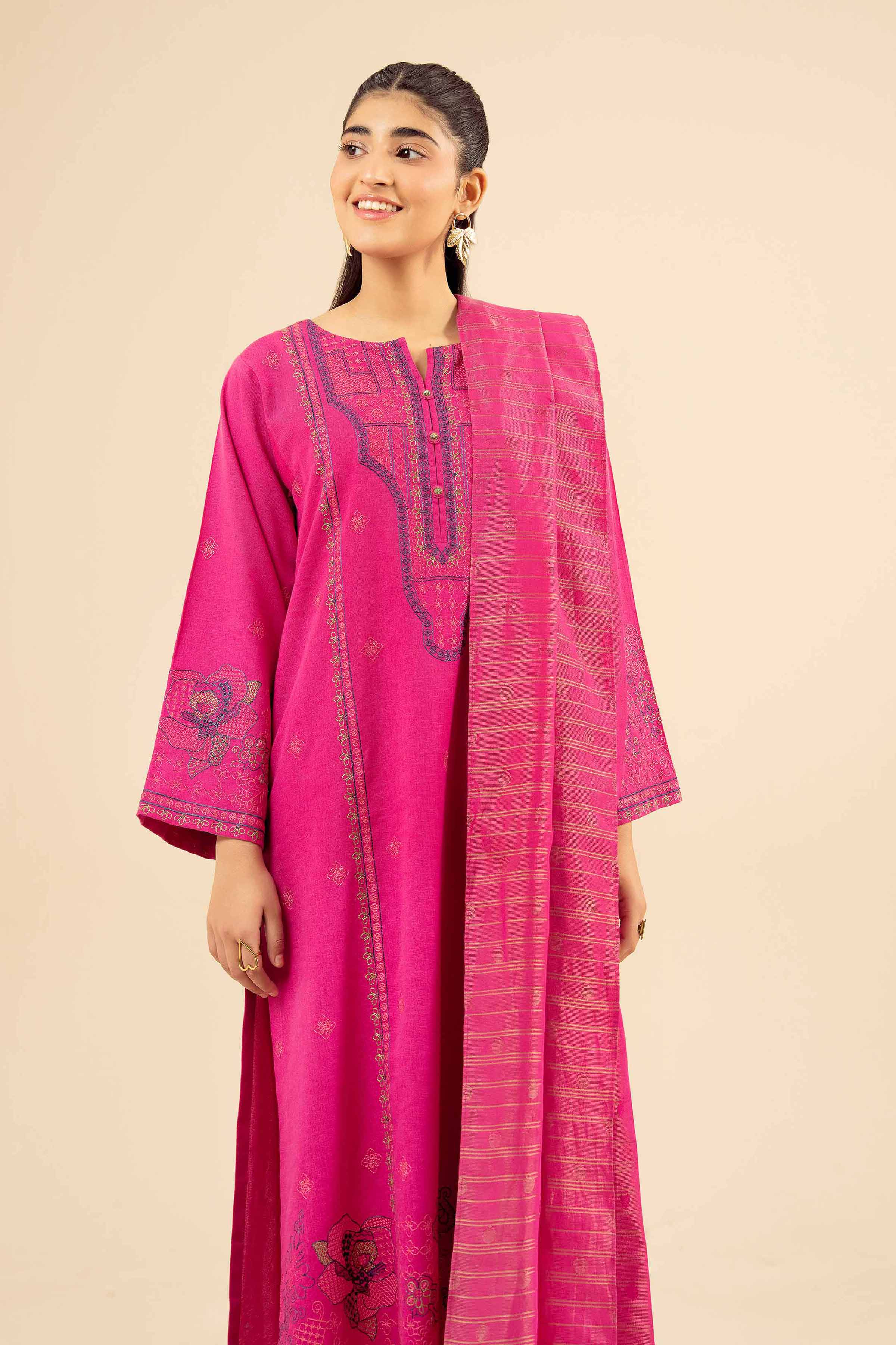 3 Piece - Embroidered Suit - PW25-416