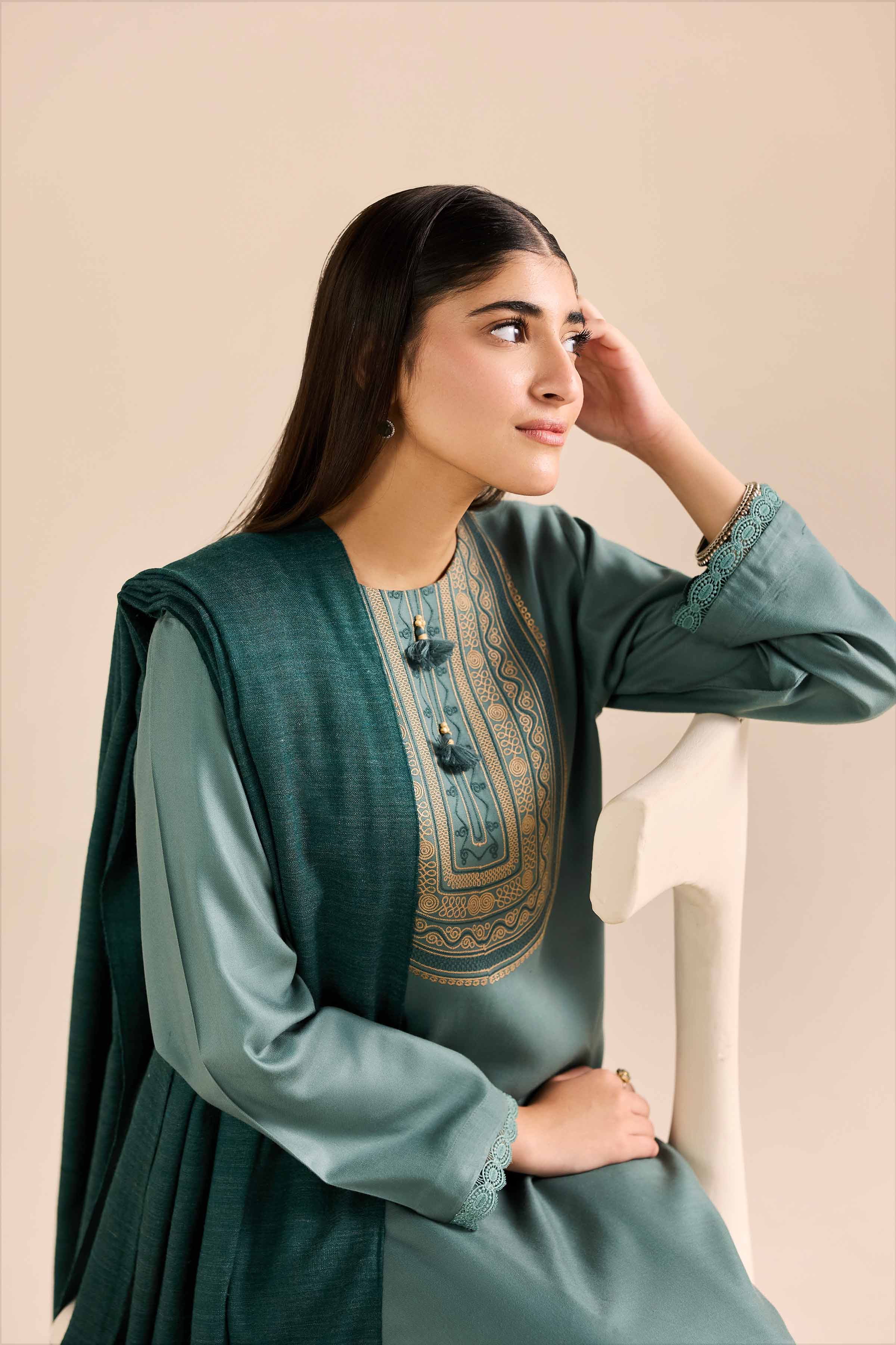 3 Piece - Embroidered Suit - PW25-423