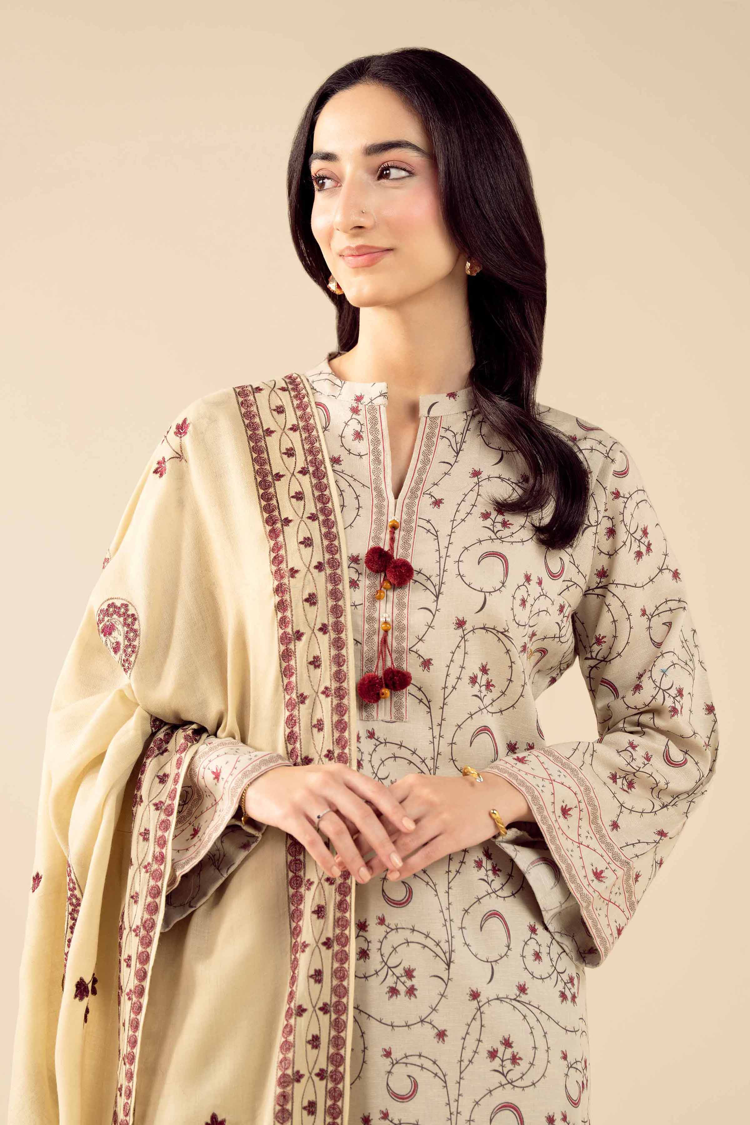 3 Piece - Embroidered Suit - PW25-427