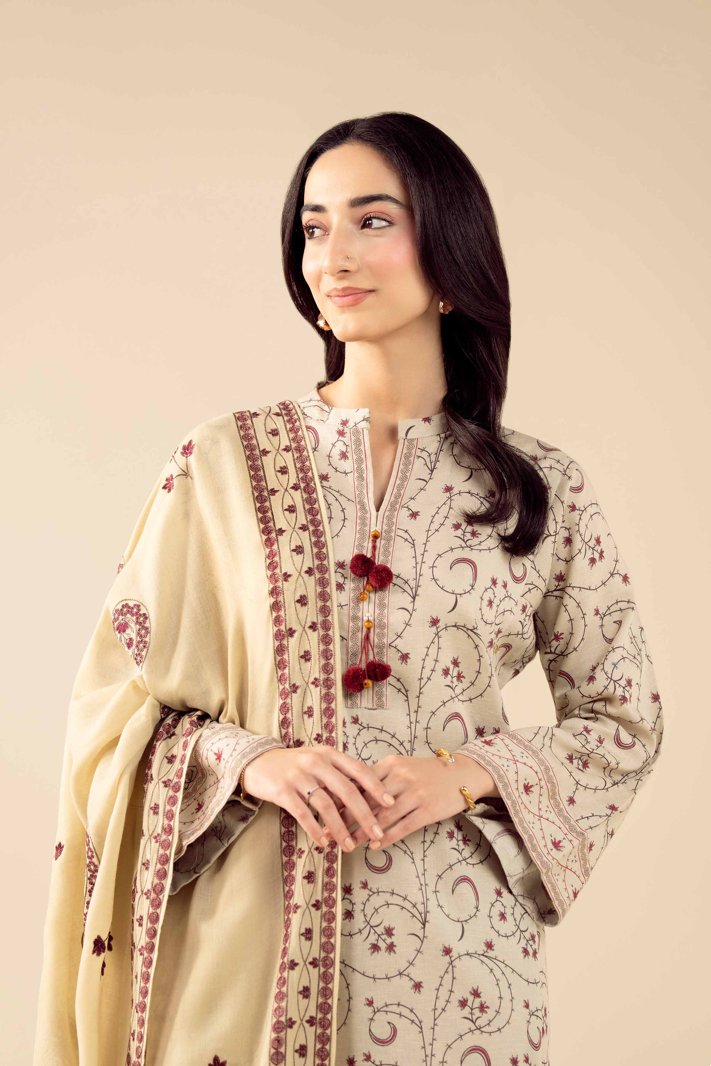 3 Piece - Embroidered Suit - PW25-427