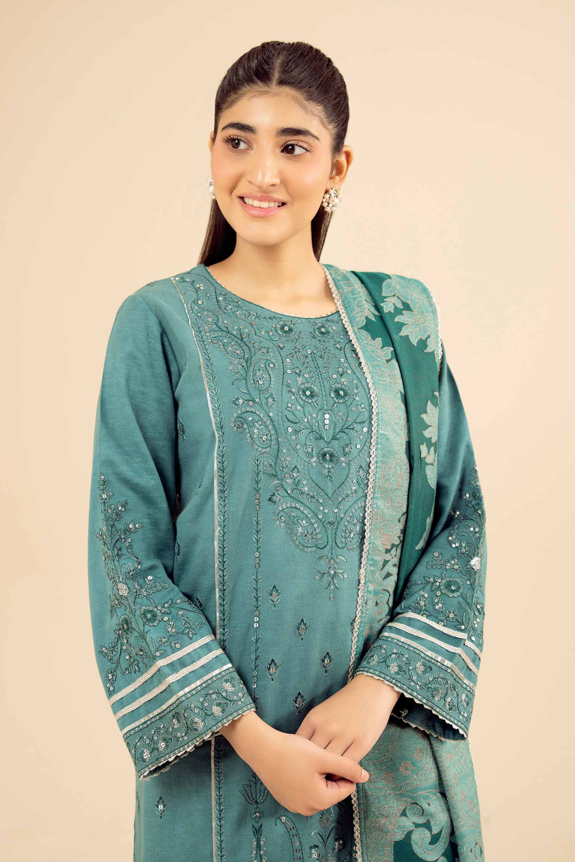 3 Piece - Embroidered Suit - PW25-435