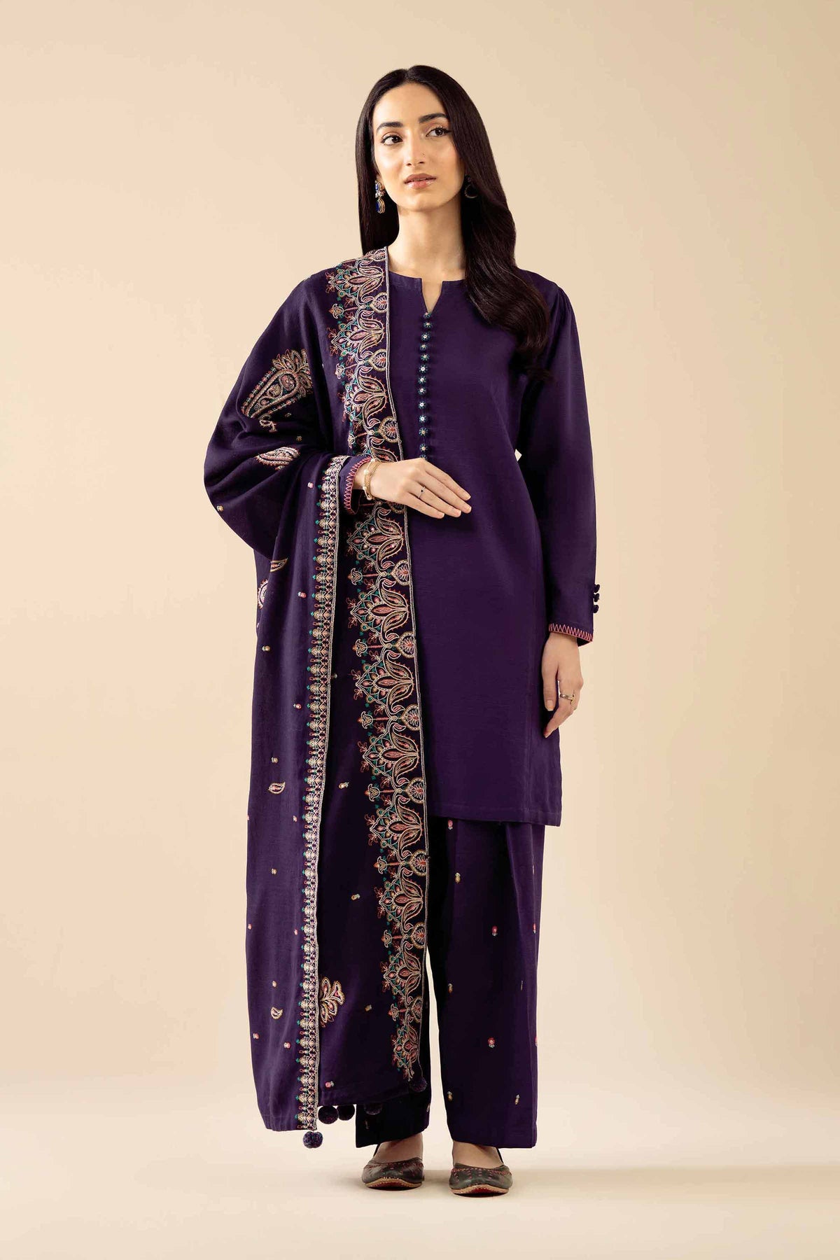 3 Piece - Embroidered Suit - PW25-441