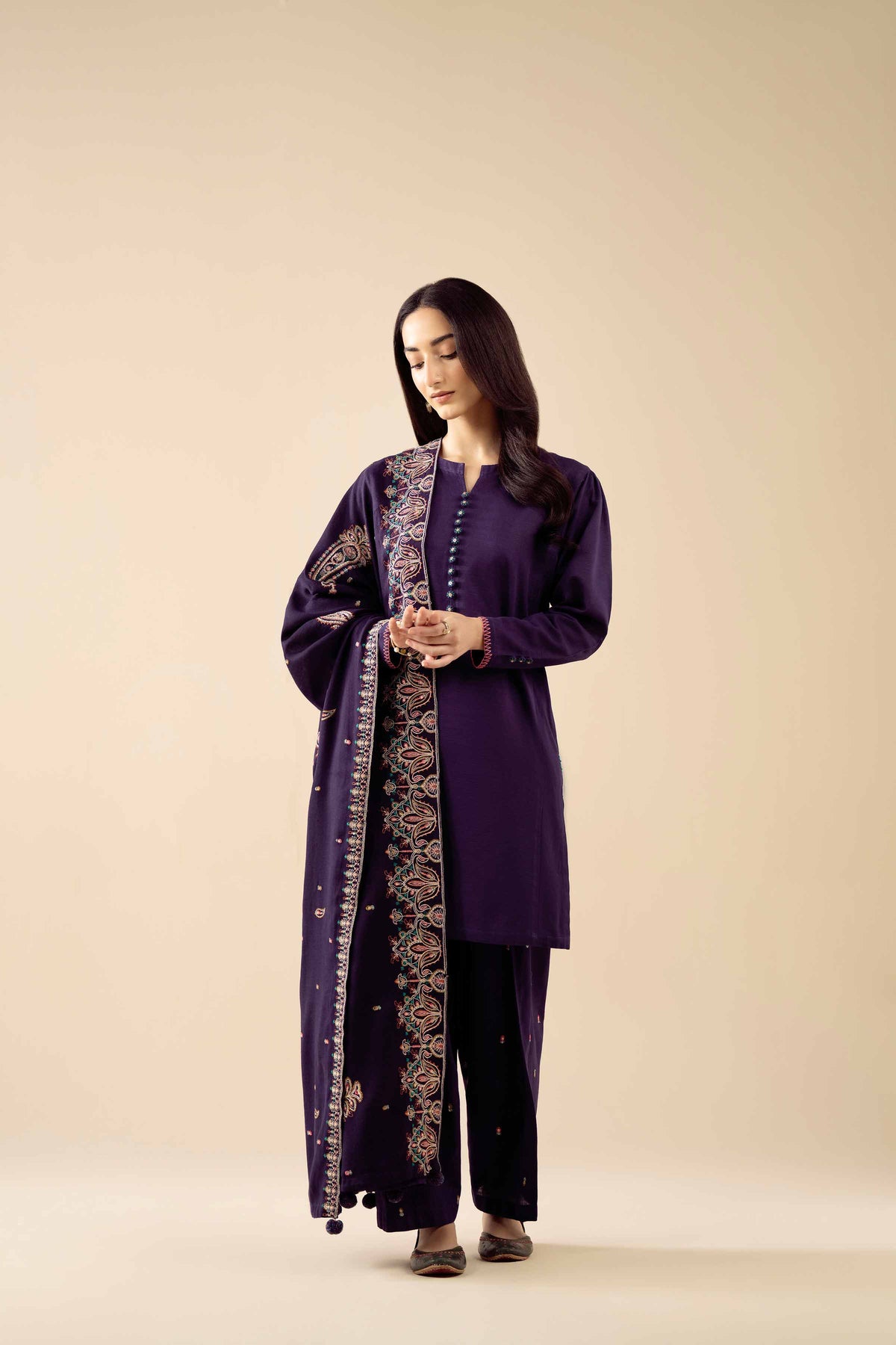 3 Piece - Embroidered Suit - PW25-441