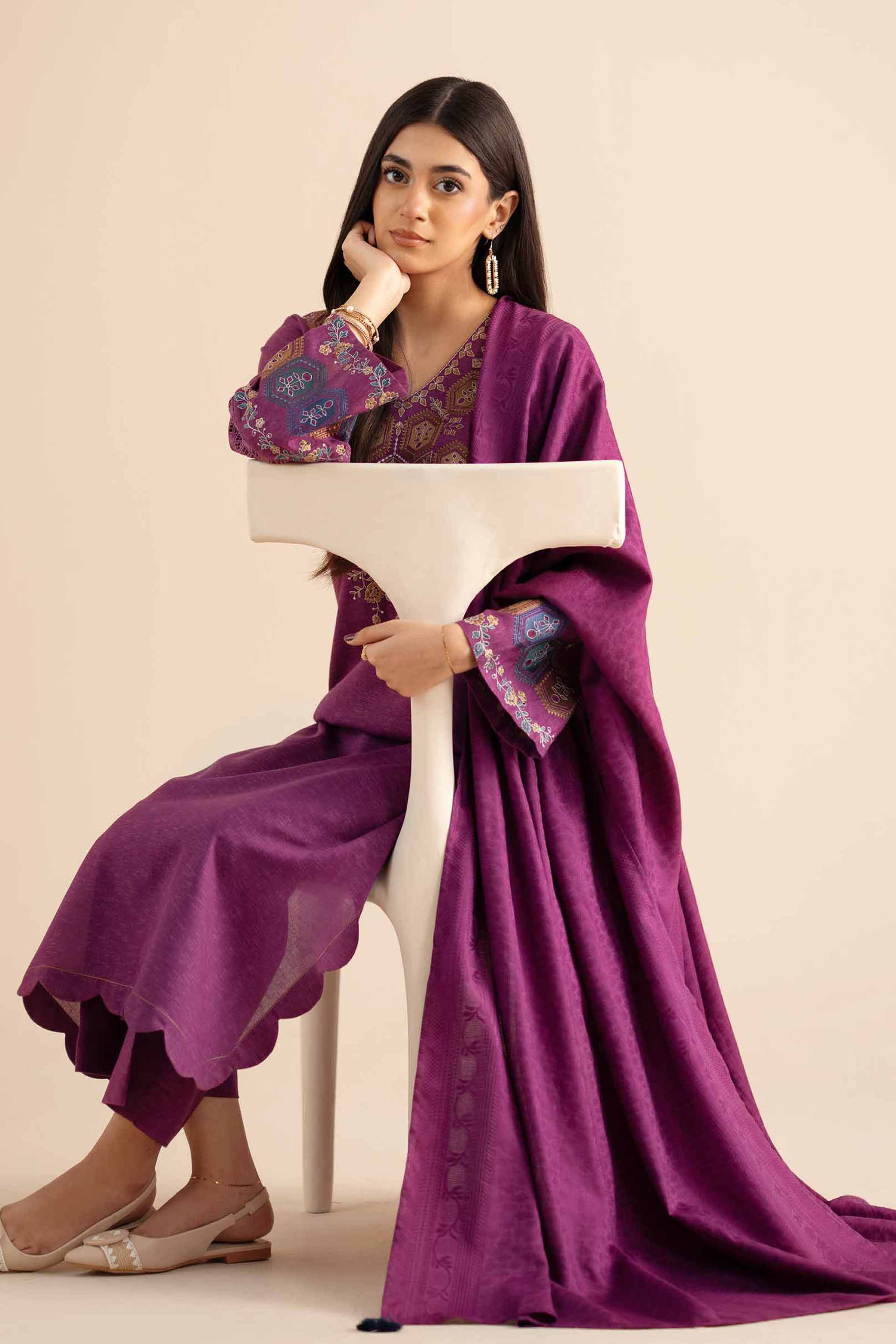 3 Piece - Embroidered Suit - PW25-450