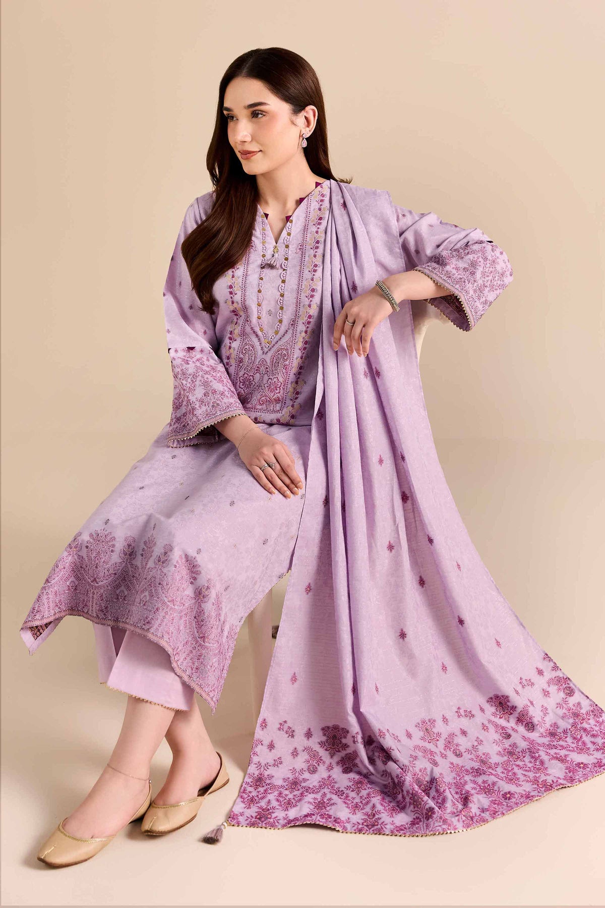 Purple 3 Piece - Printed Suit - PW25-455