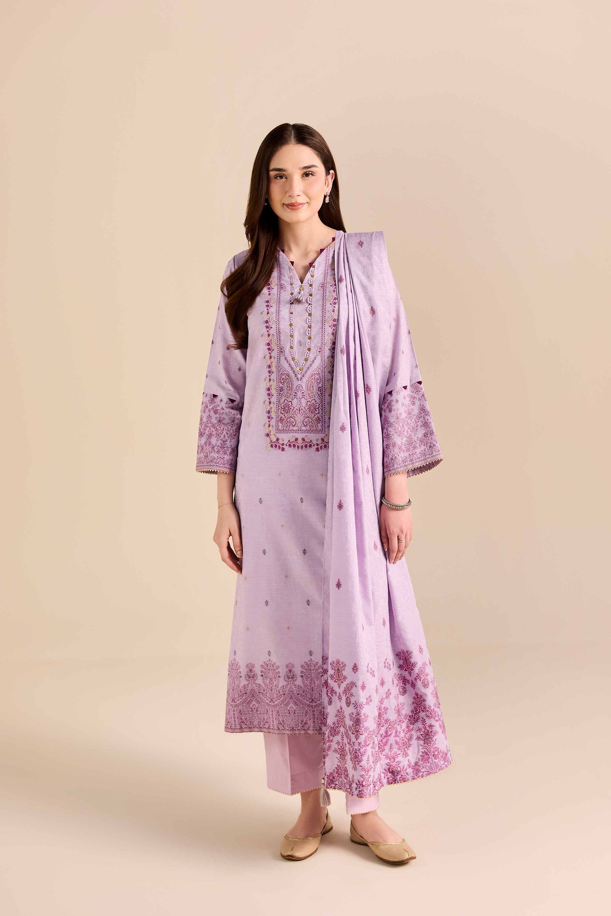 Purple 3 Piece - Printed Suit - PW25-455