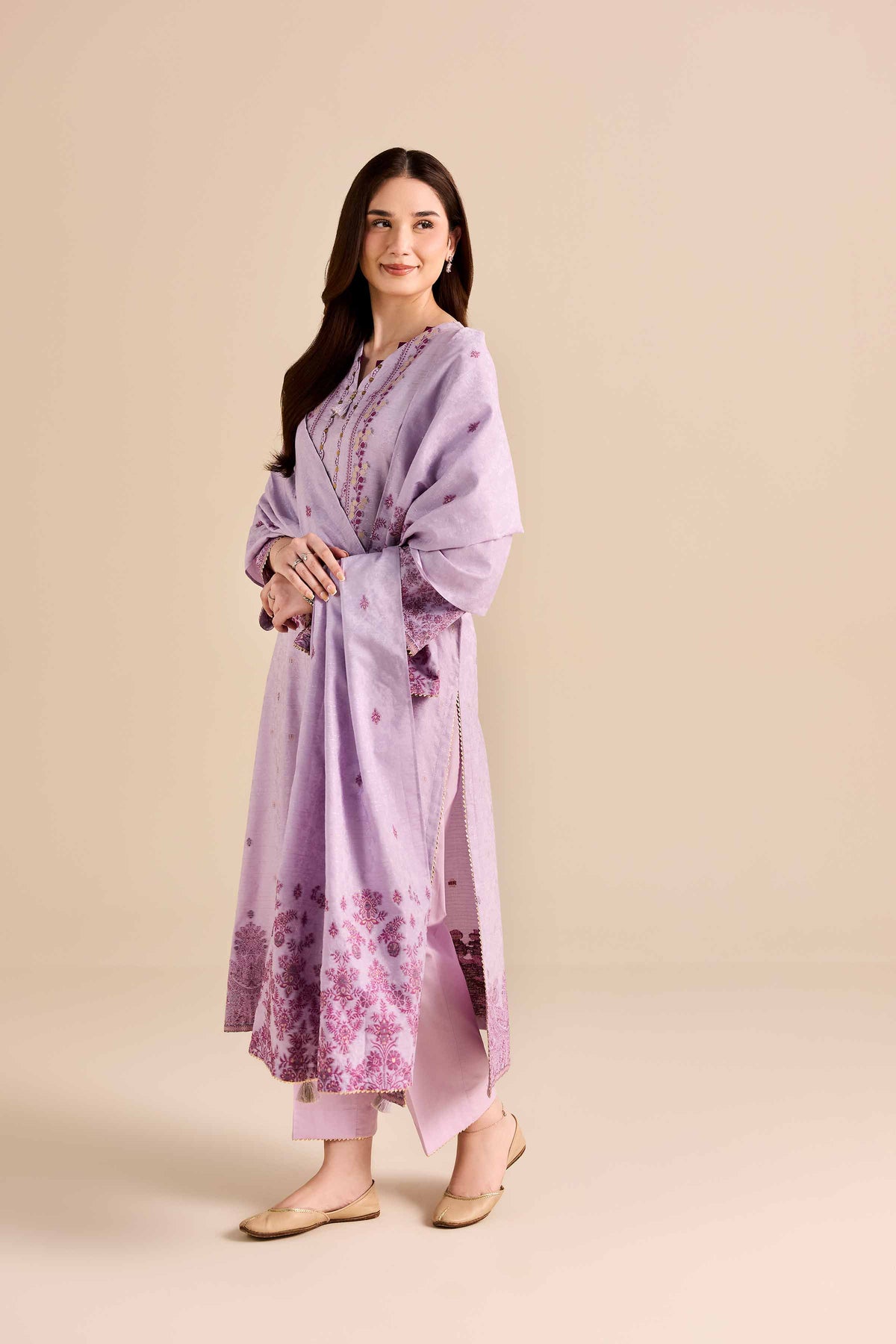 Purple 3 Piece - Printed Suit - PW25-455