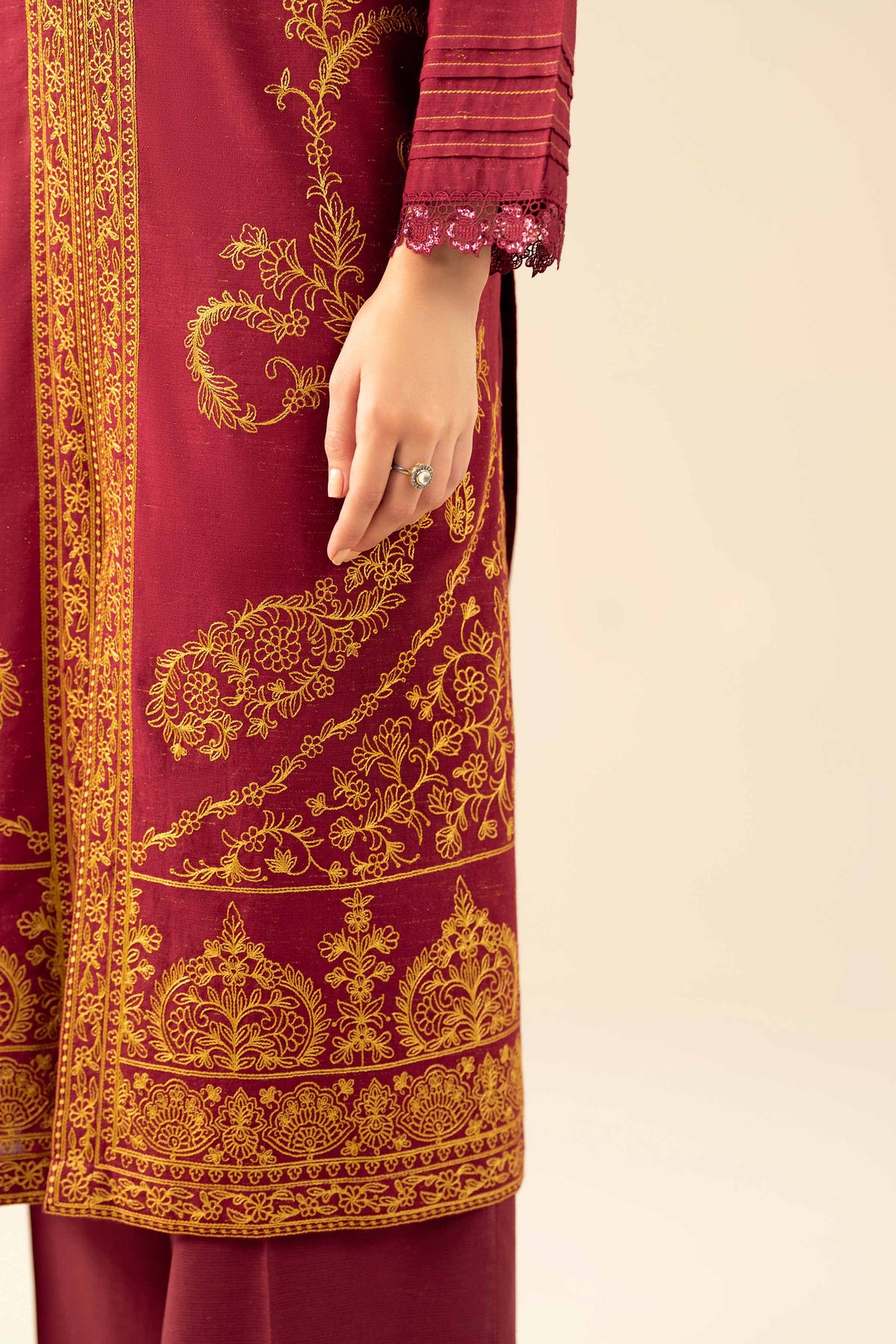 3 Piece - Embroidered Suit - PW25-458