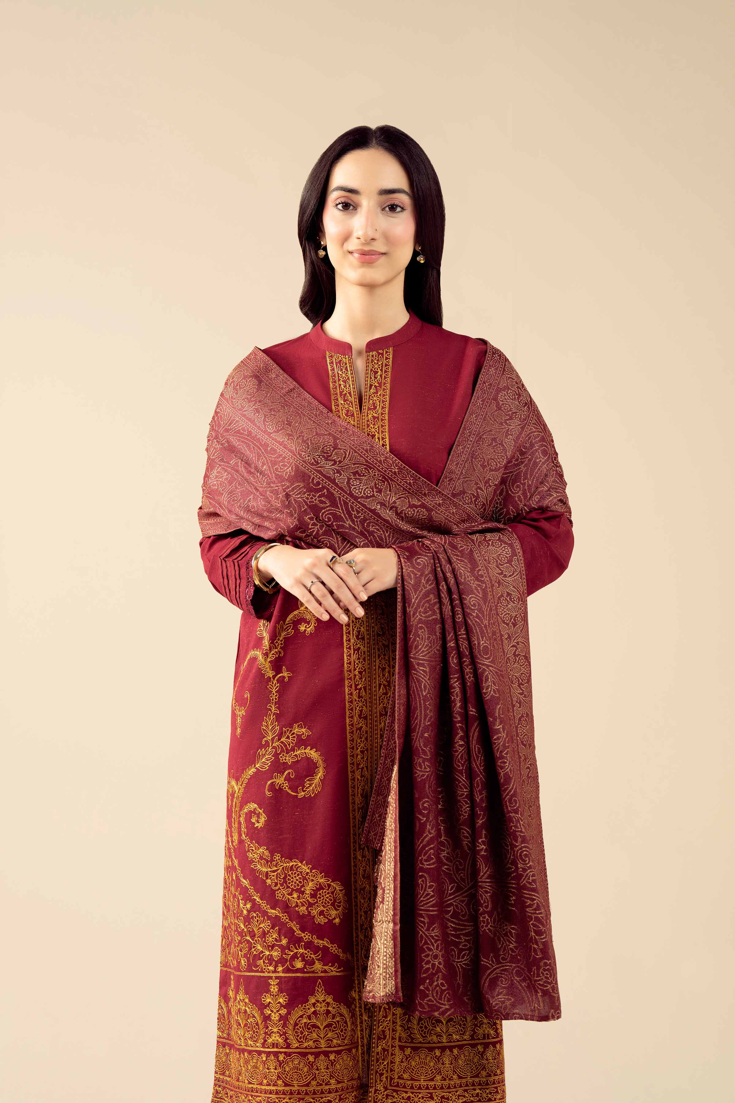 3 Piece - Embroidered Suit - PW25-458