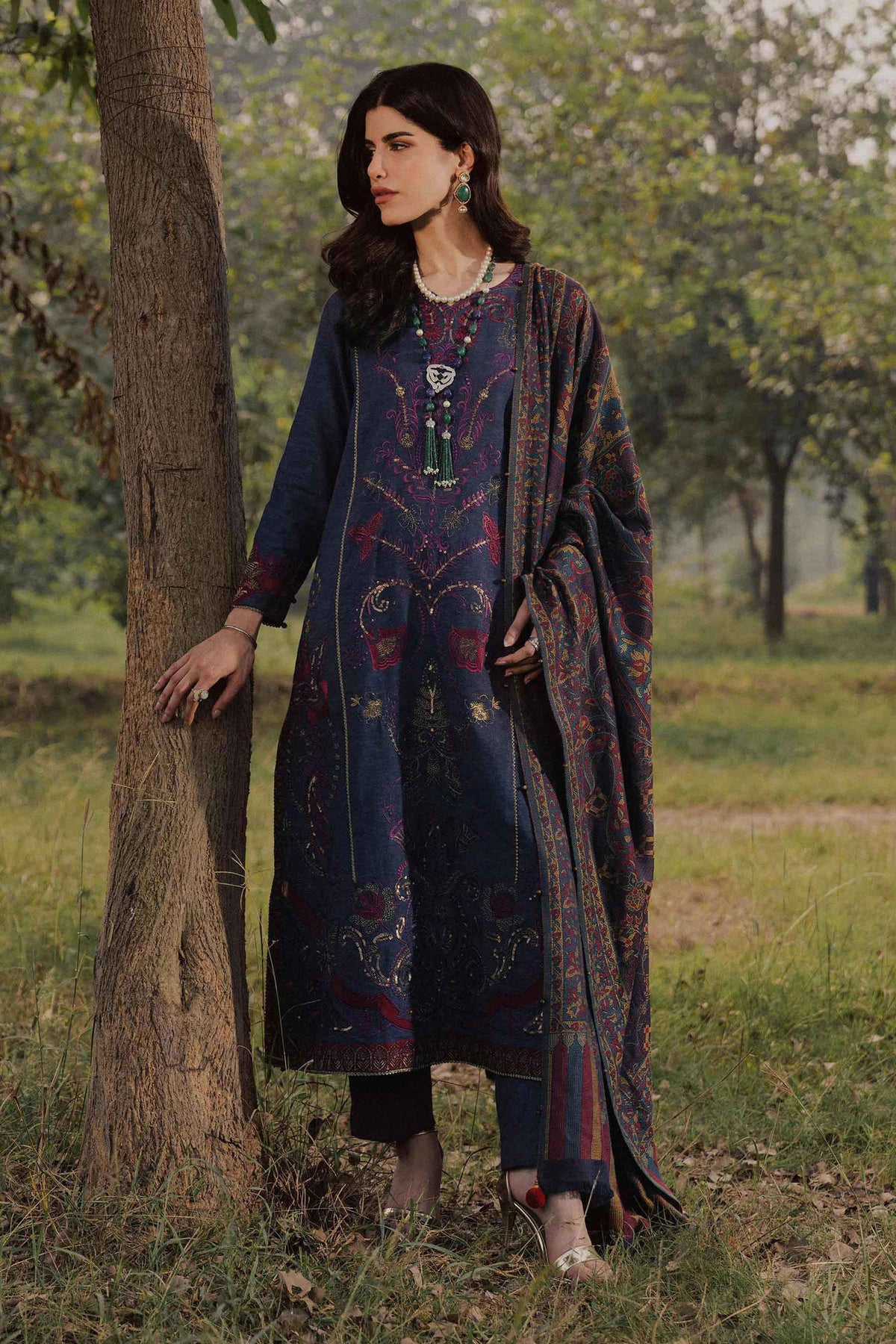 3 Piece - Embroidered Suit - PW25-478