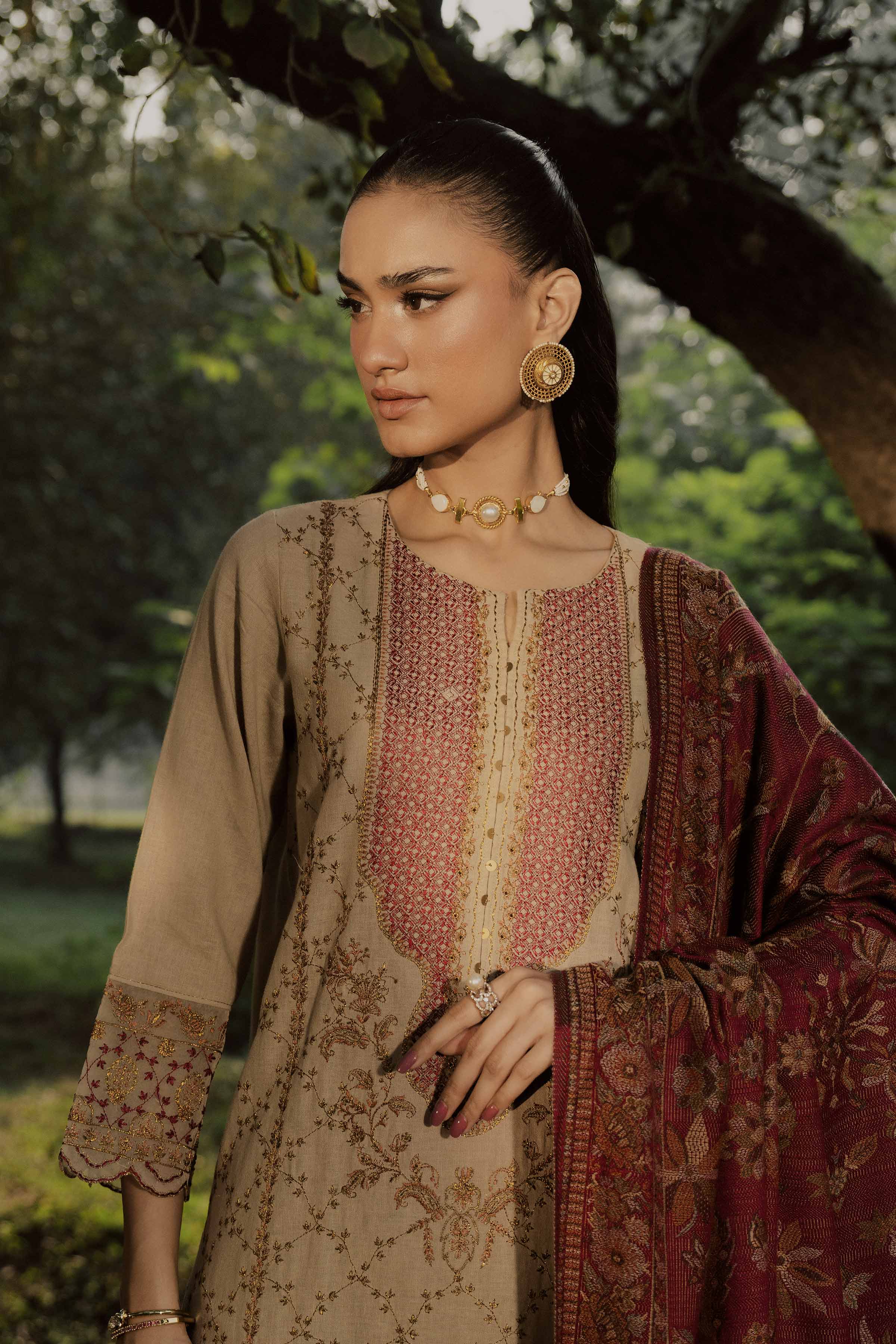 3 Piece - Embroidered Suit - PW25-480