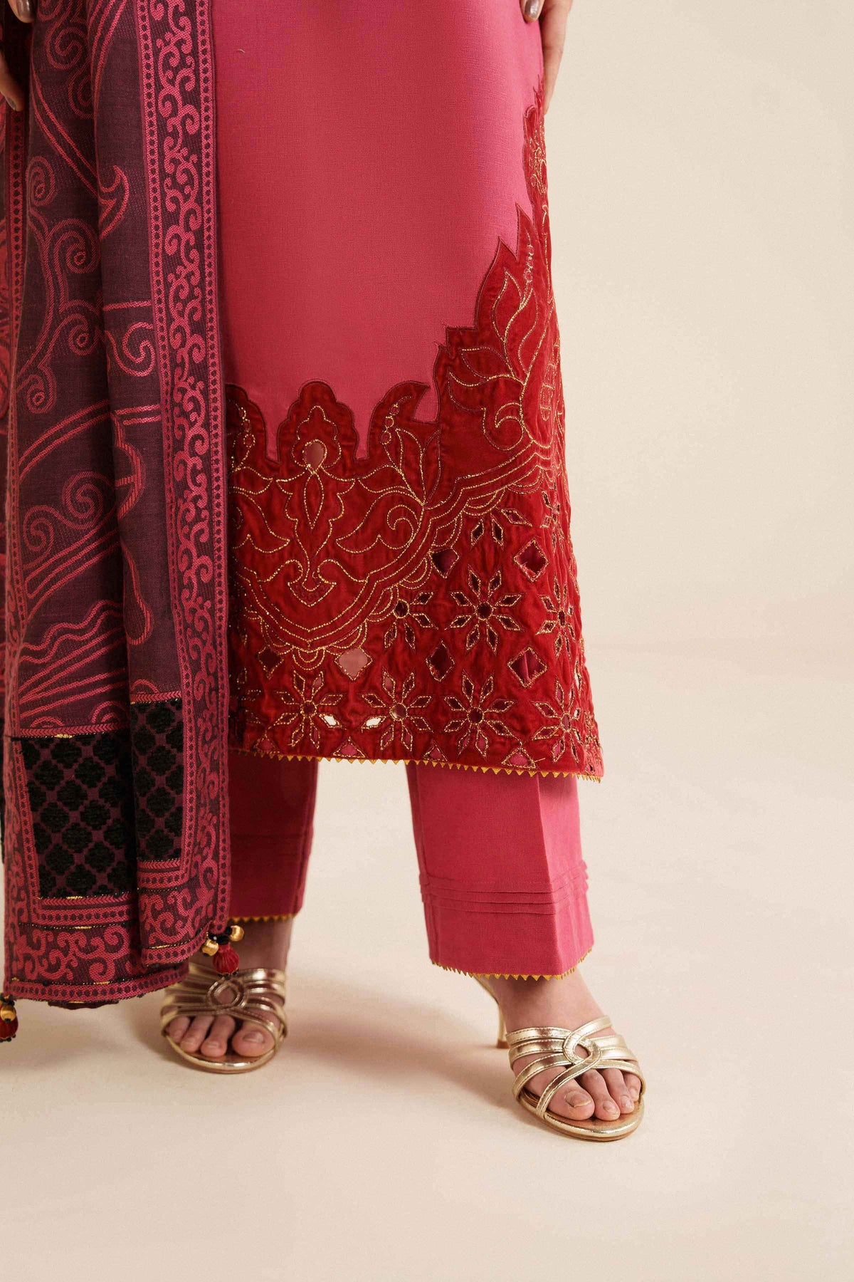 3 Piece - Embroidered Suit - PW25-488