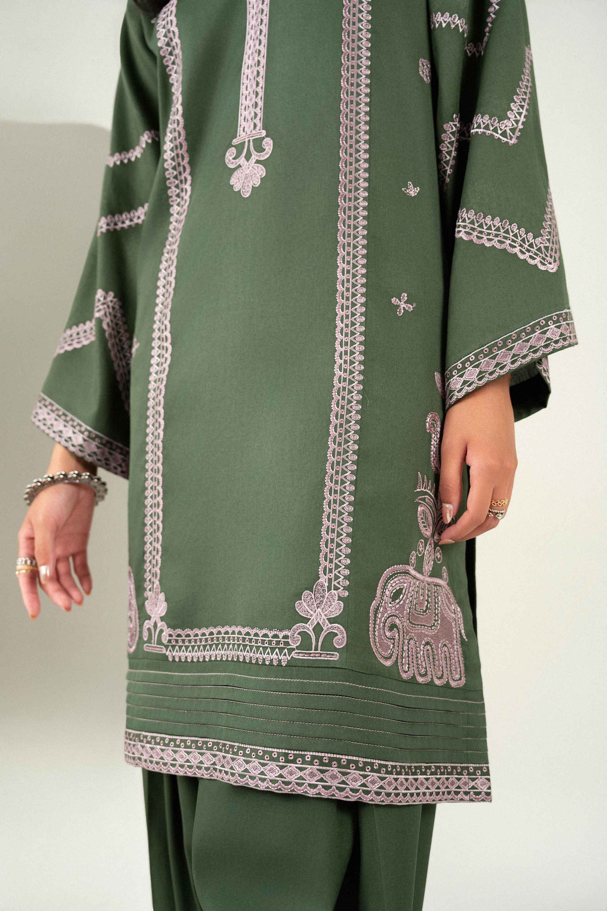 3 Piece - Embroidered Suit - PW25-499