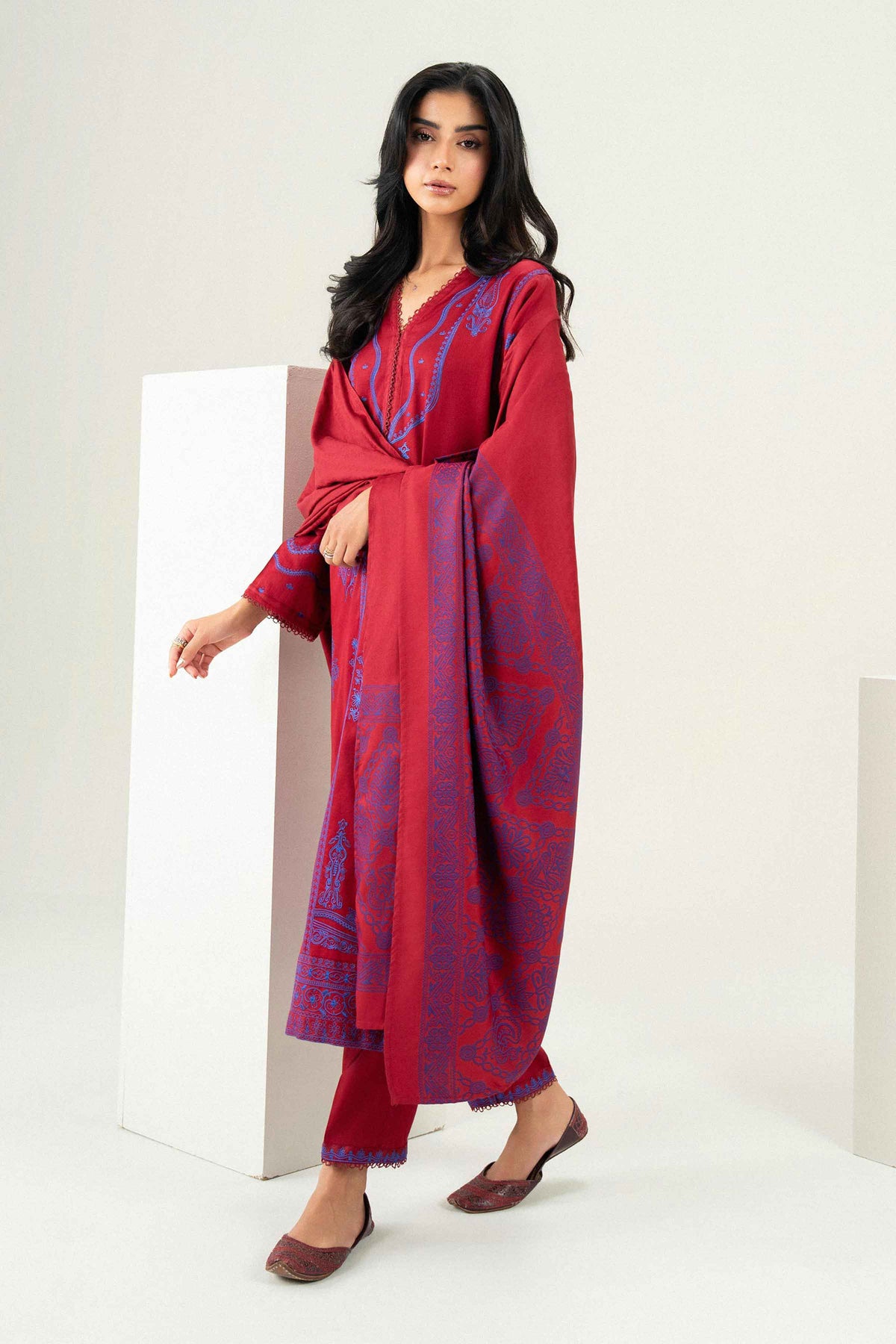 3 Piece - Embroidered Suit - PW25-500
