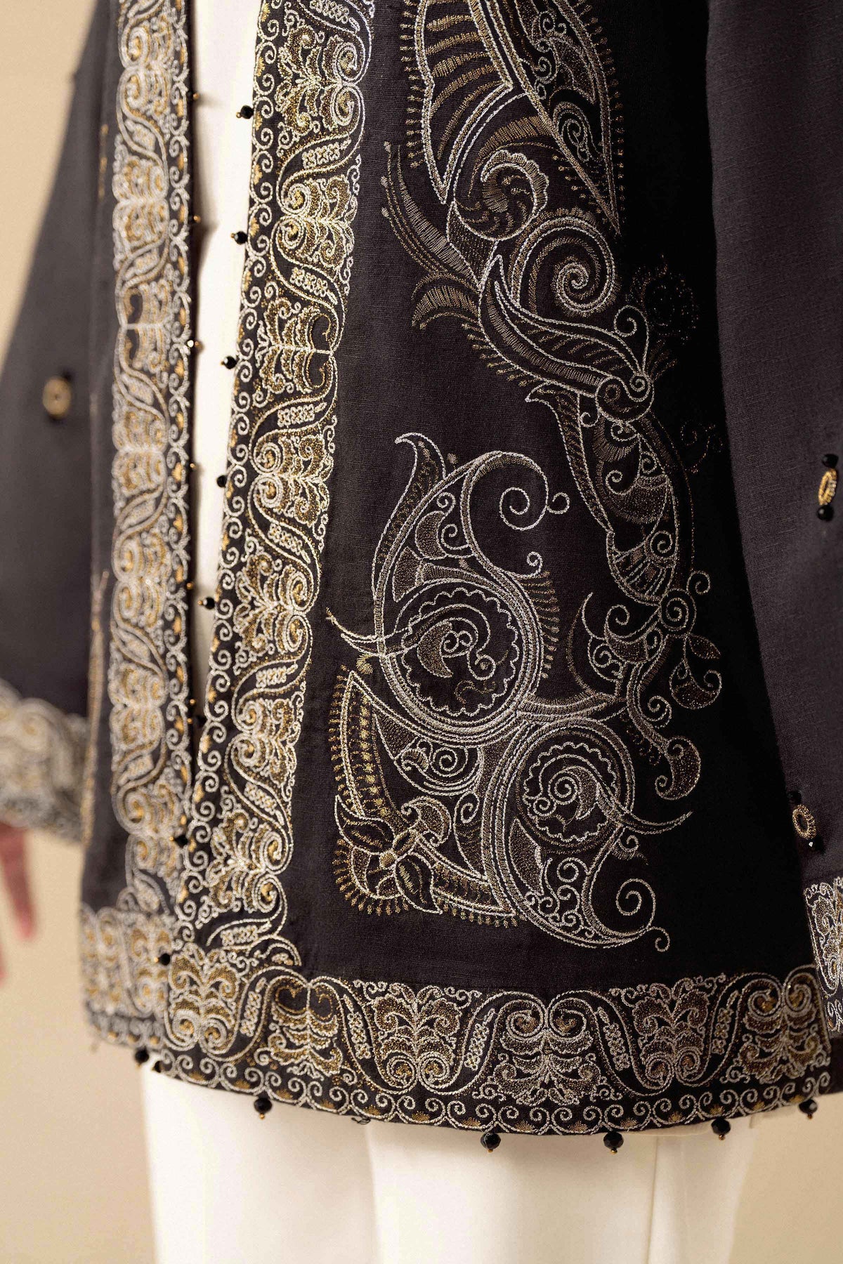 Black Embroidered Jacket - PW25-550