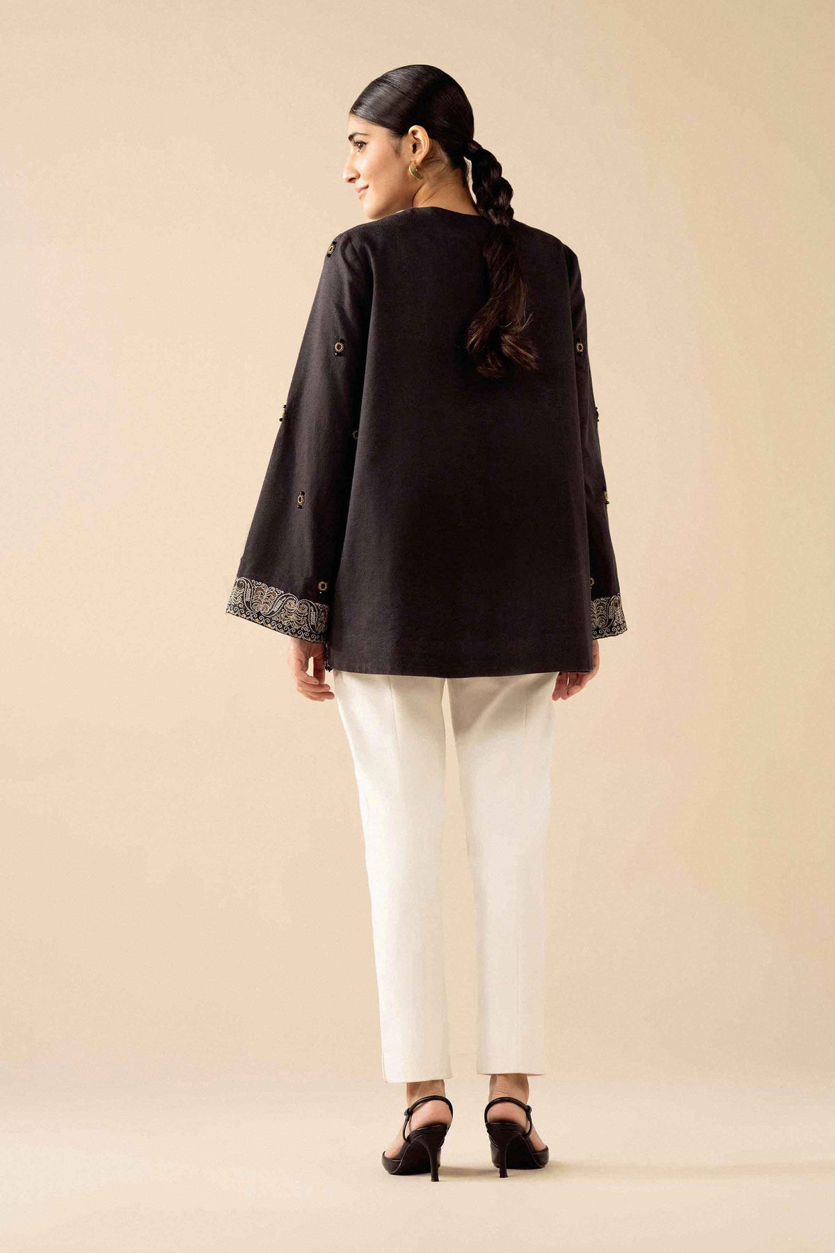 Black Embroidered Jacket - PW25-550