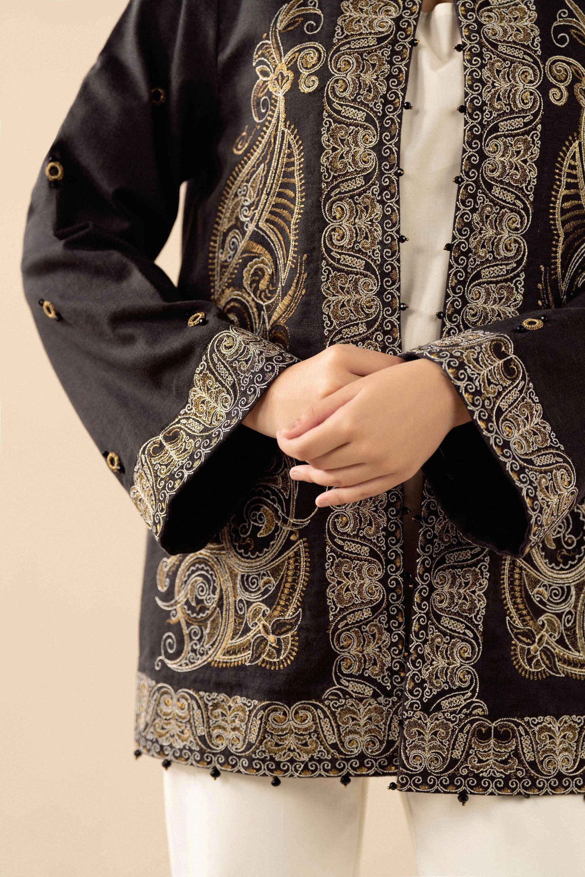 Black Embroidered Jacket - PW25-550