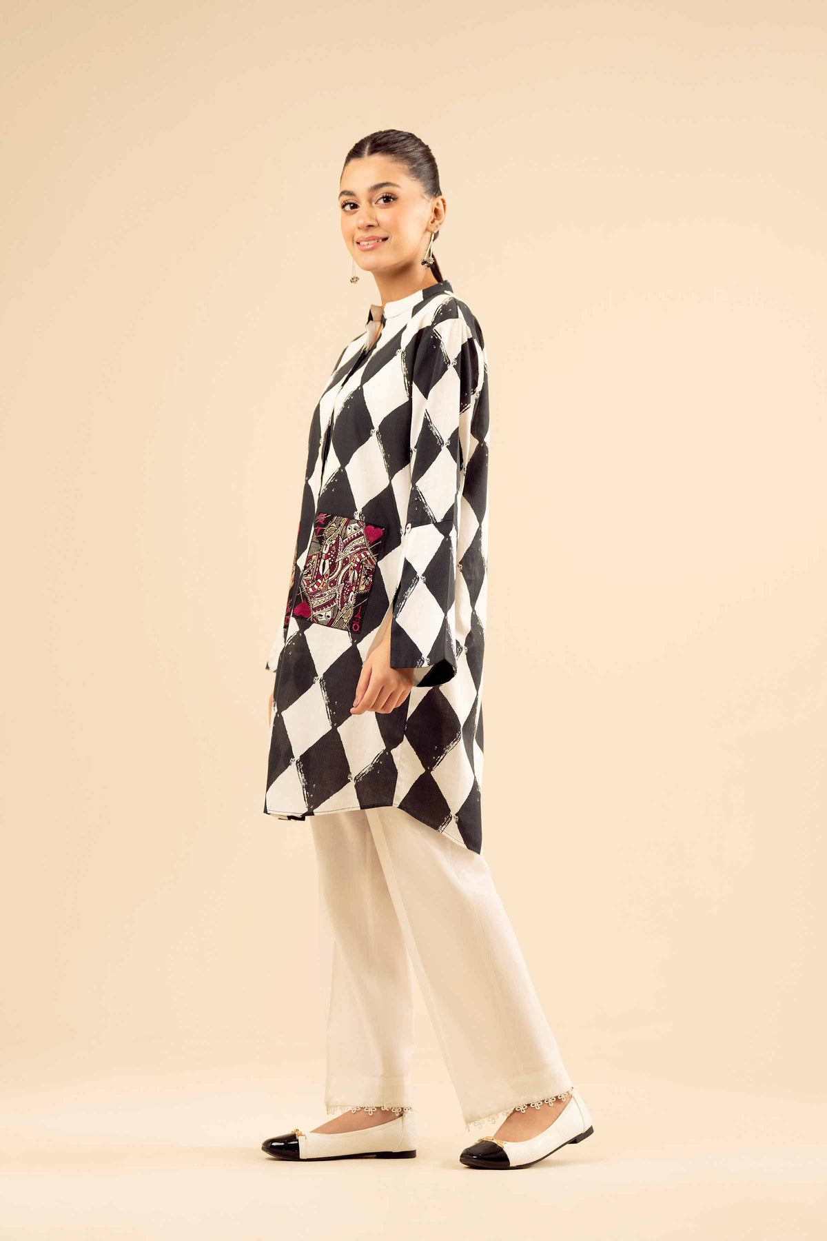 Printed Embroidered Shirt - PW25-562