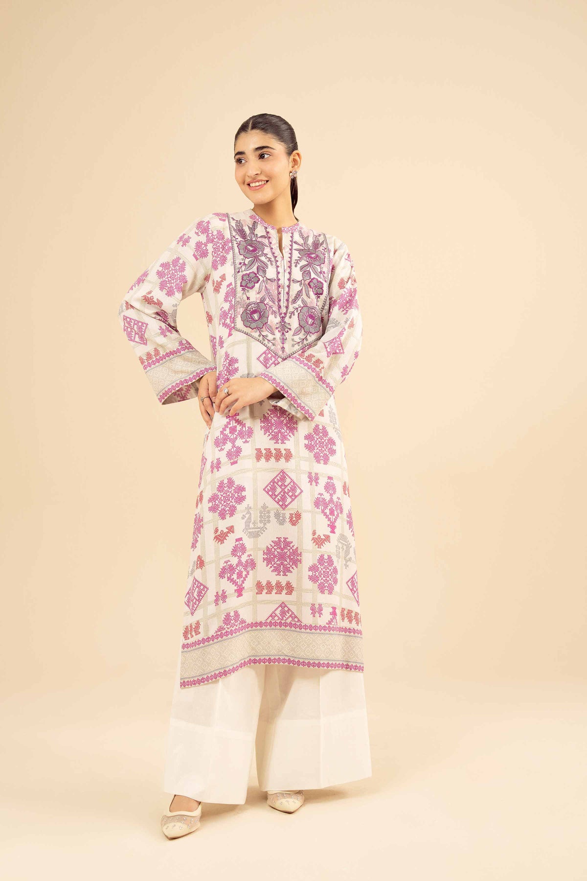 Printed Embroidered Shirt - PW25-57