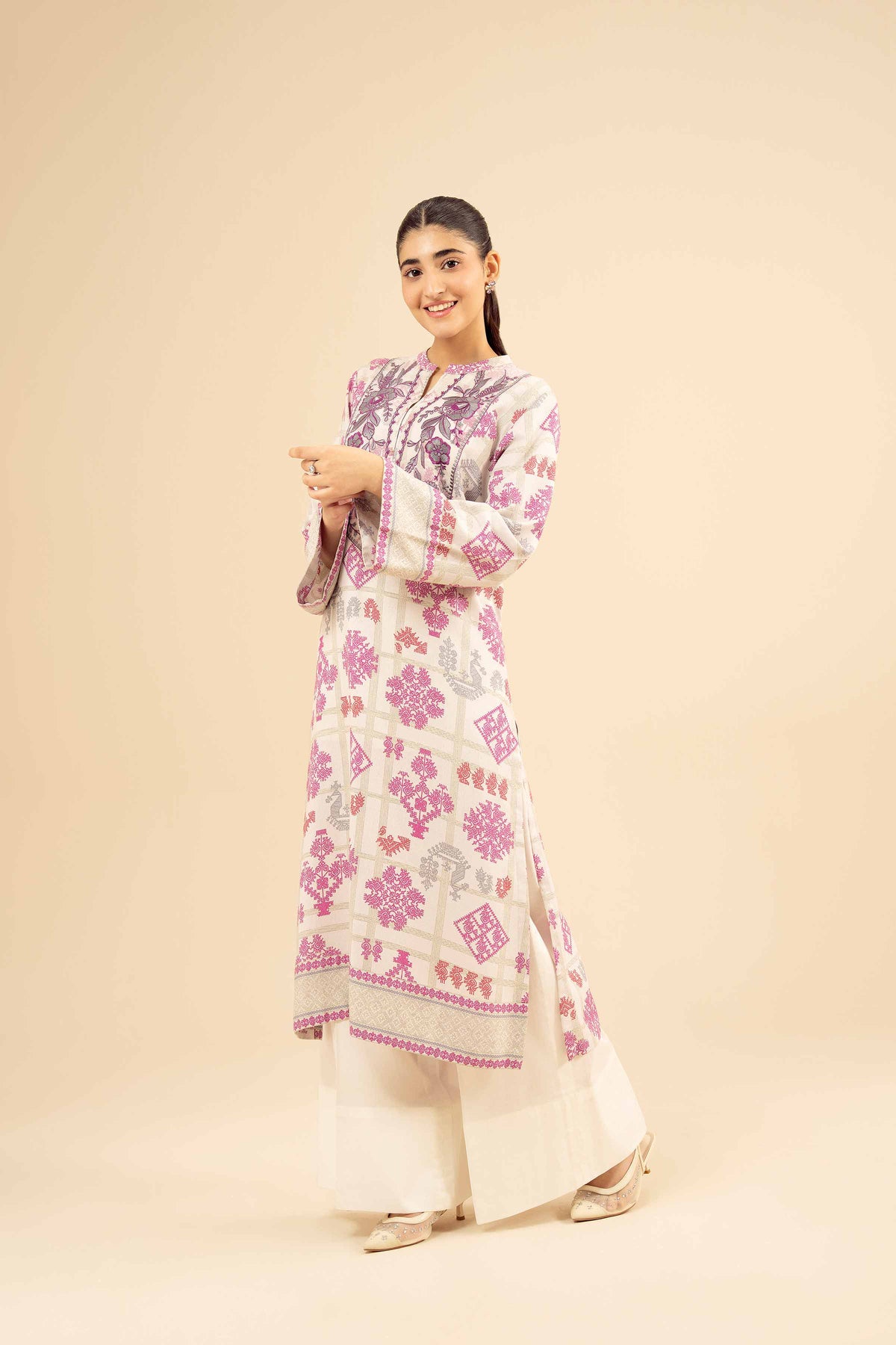 Printed Embroidered Shirt - PW25-57