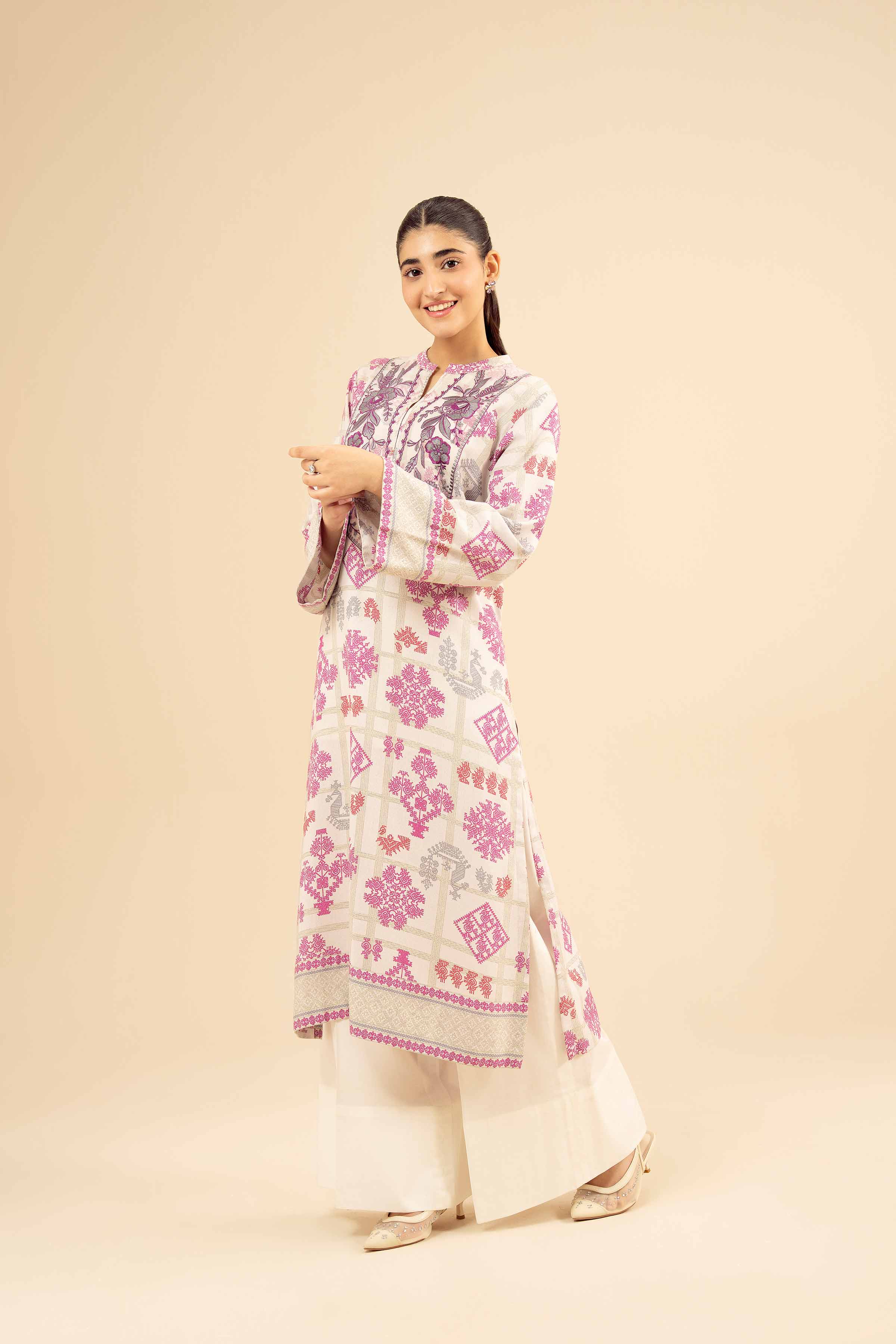 Printed Embroidered Shirt - PW25-57