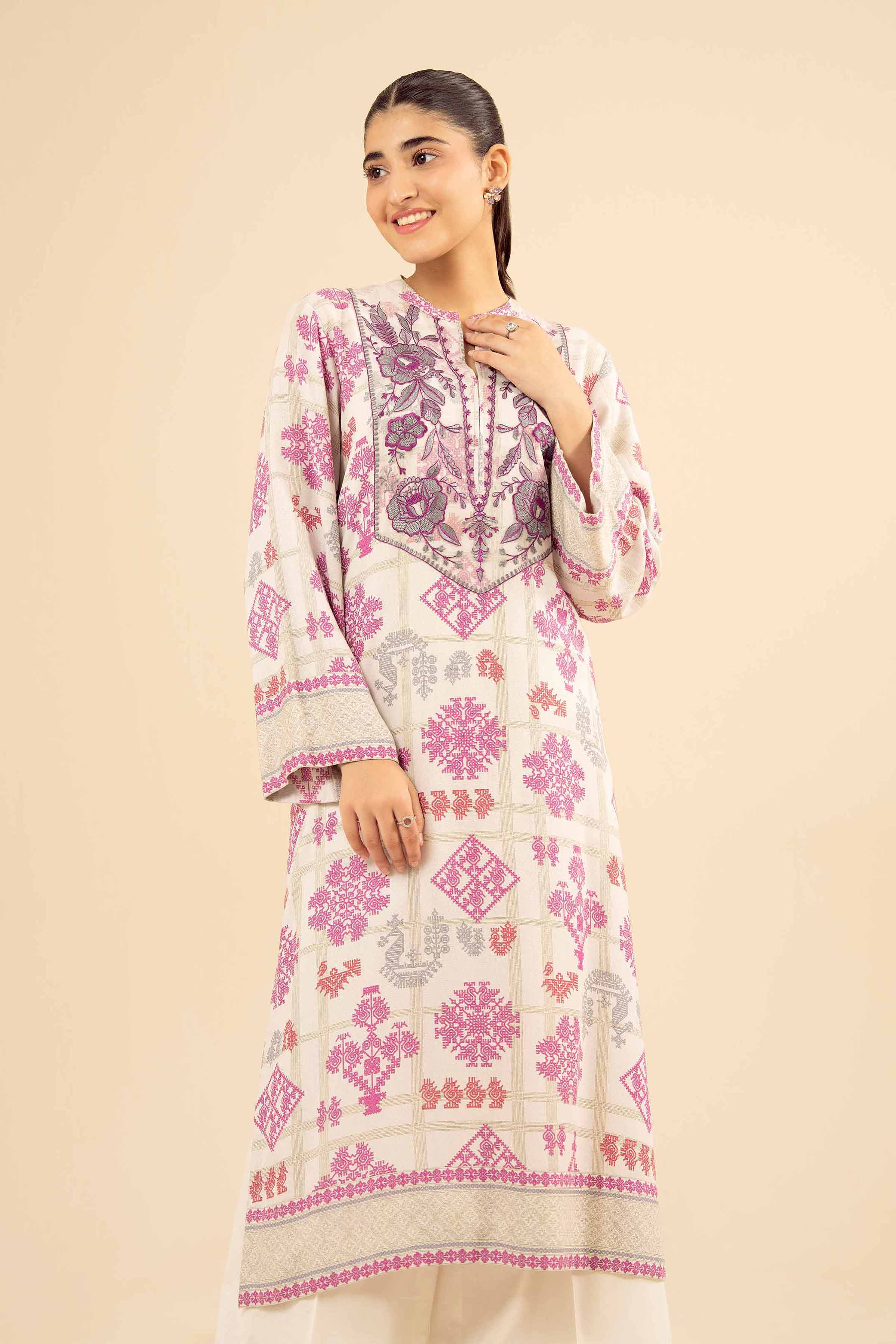 Printed Embroidered Shirt - PW25-57