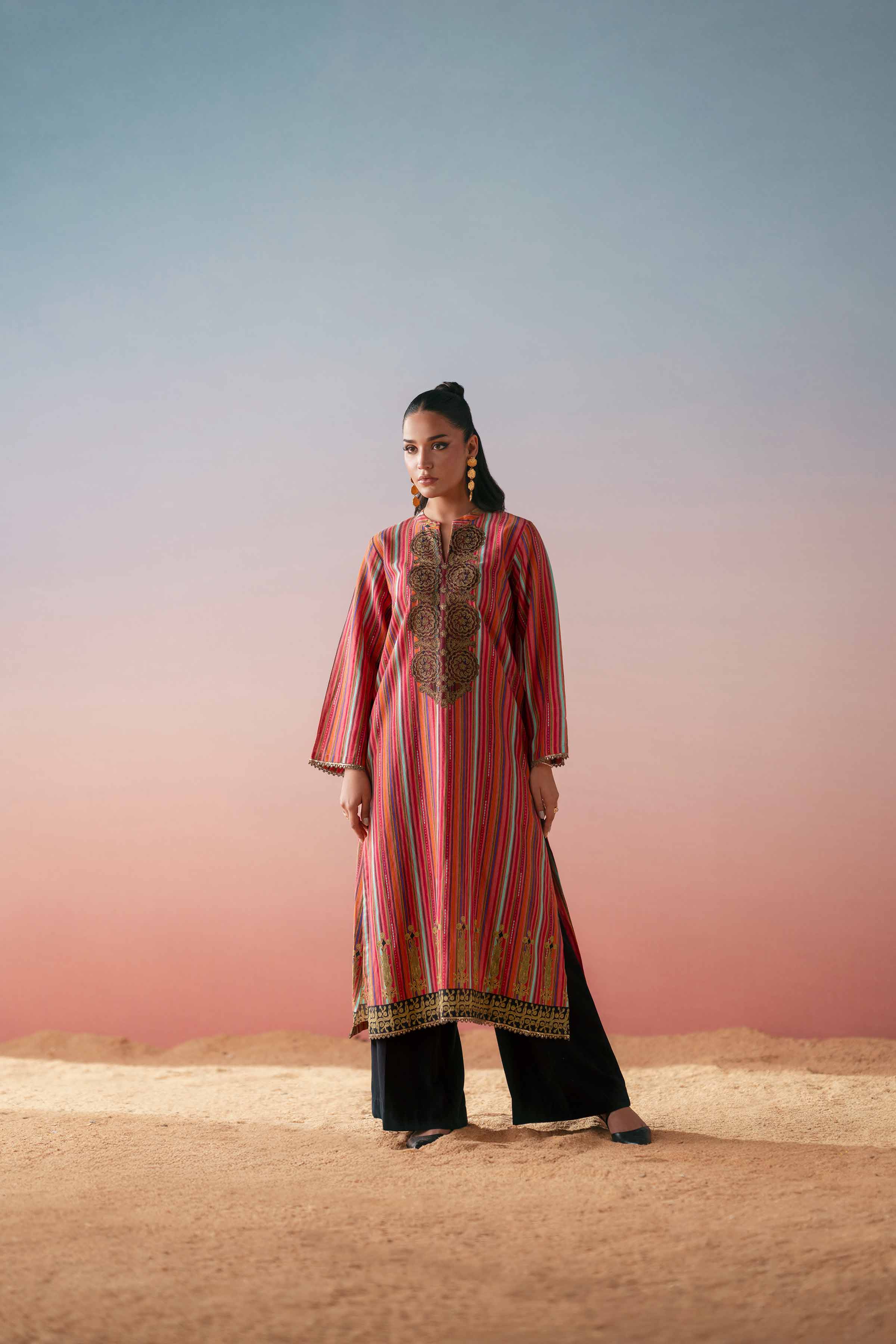 Printed Embroidered Shirt - PW25-570