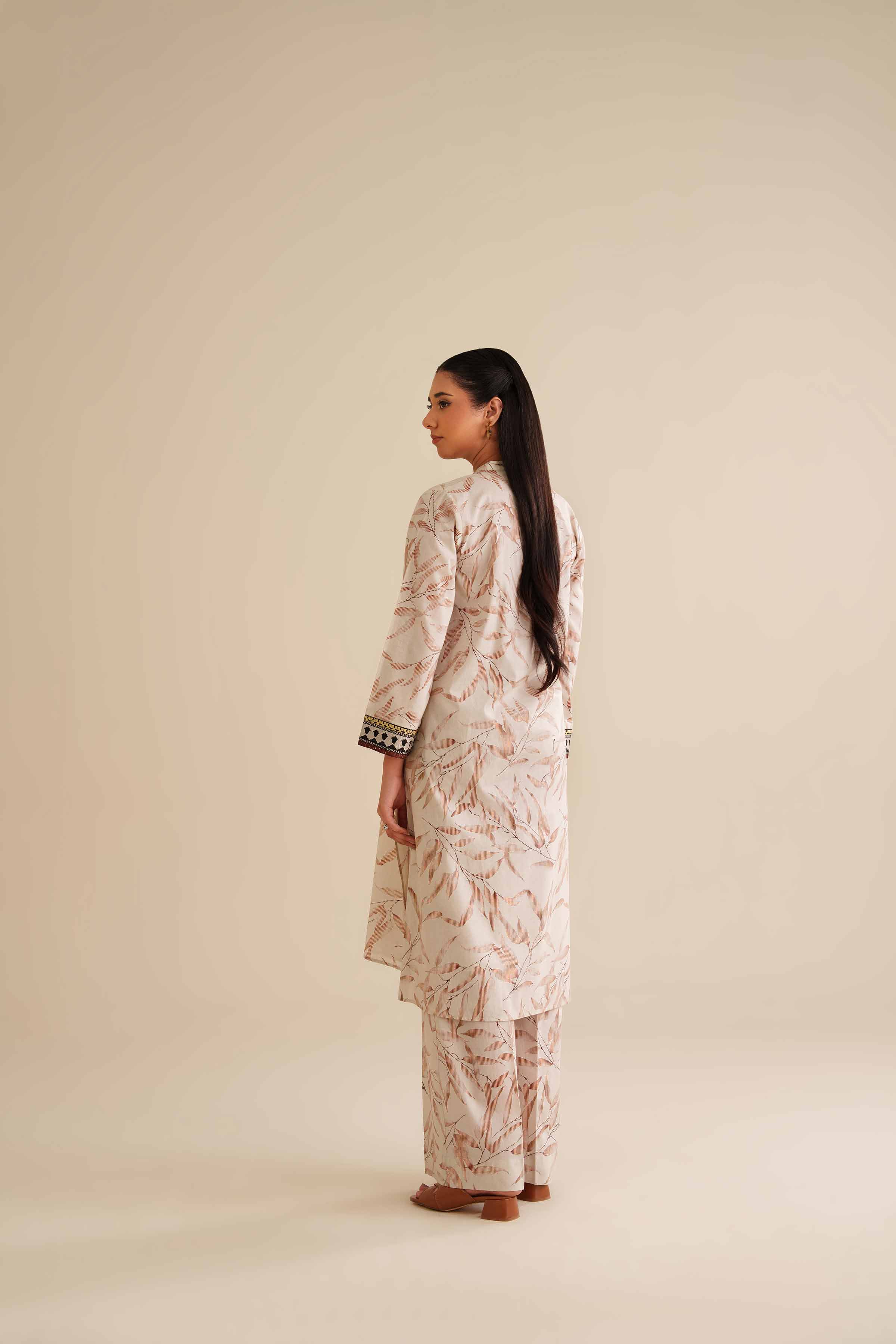 2 Piece - Printed Embroidered Suit - PW25-58