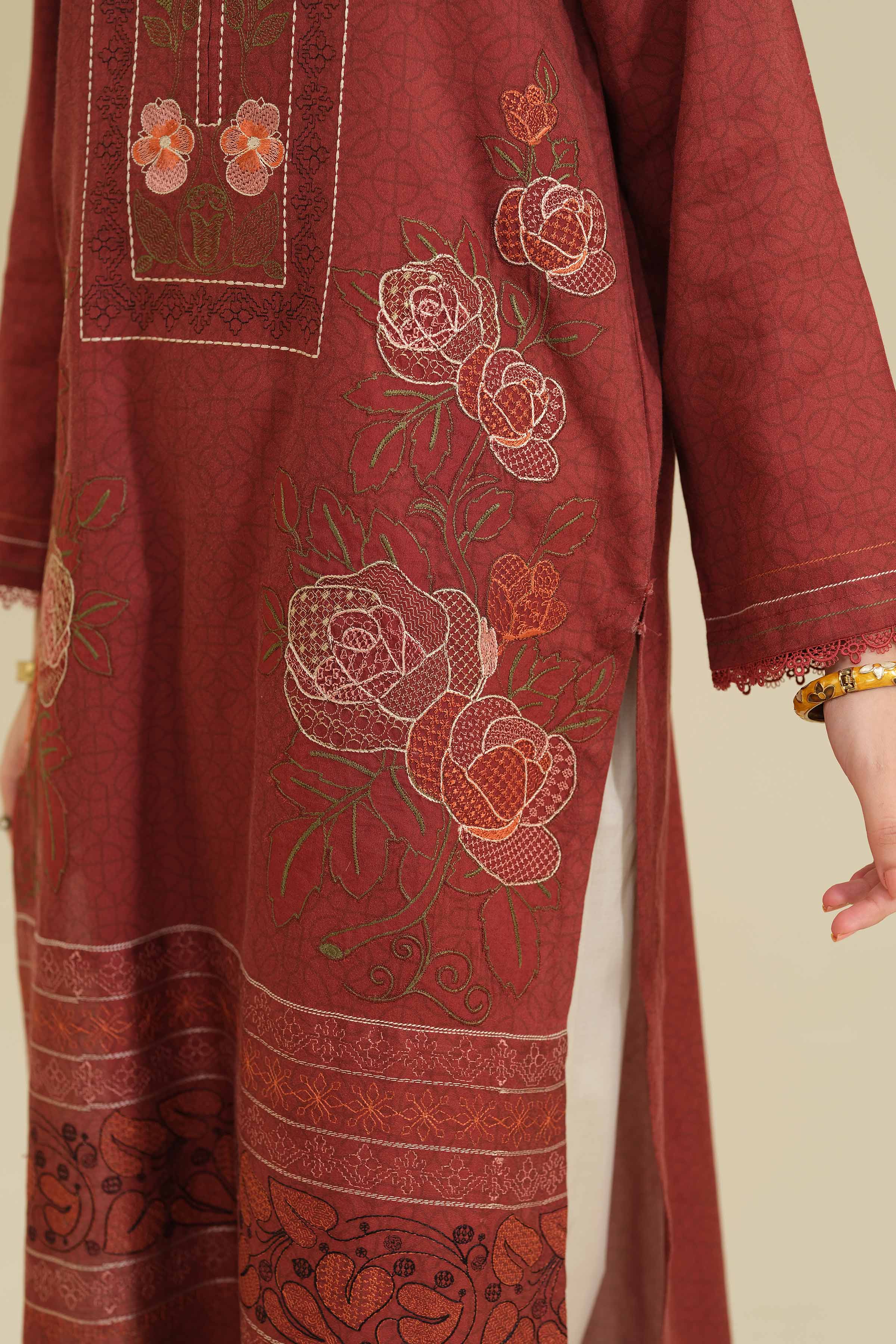 2 Piece - Printed Embroidered Suit - PW25-74