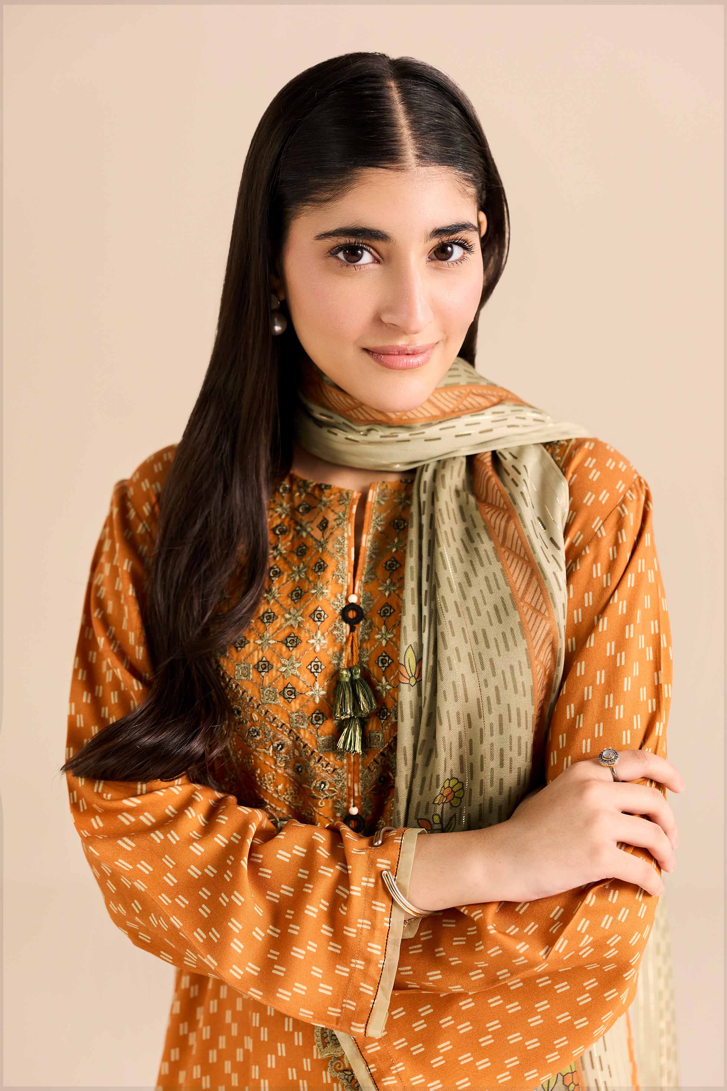 2 Piece - Printed Embroidered Suit - PW25-78