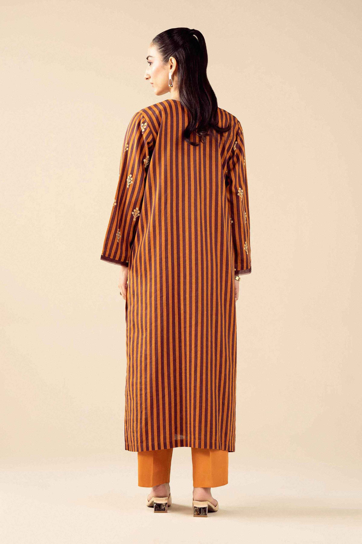 3 Piece - Printed Embroidered Suit - PW25-84