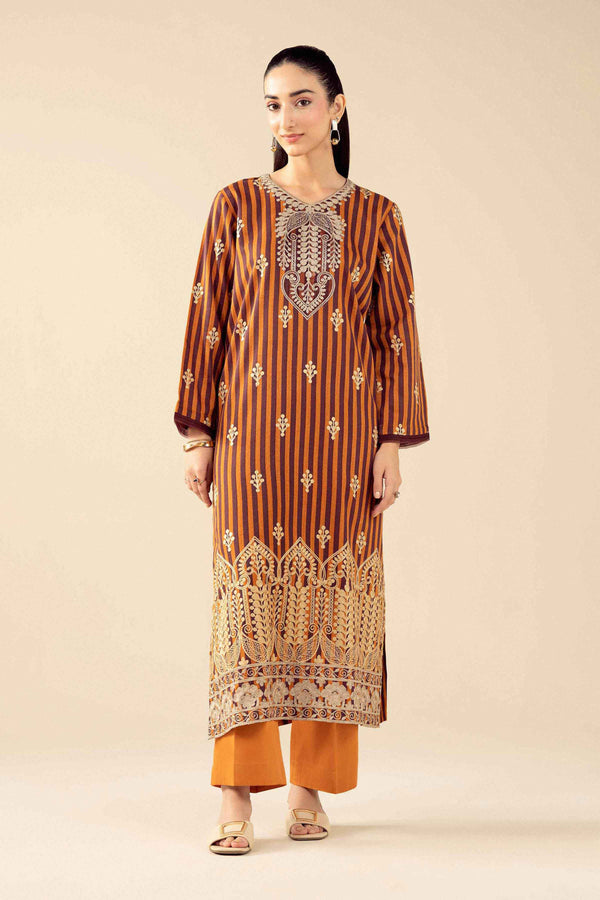 3 Piece - Printed Embroidered Suit - PW25-84