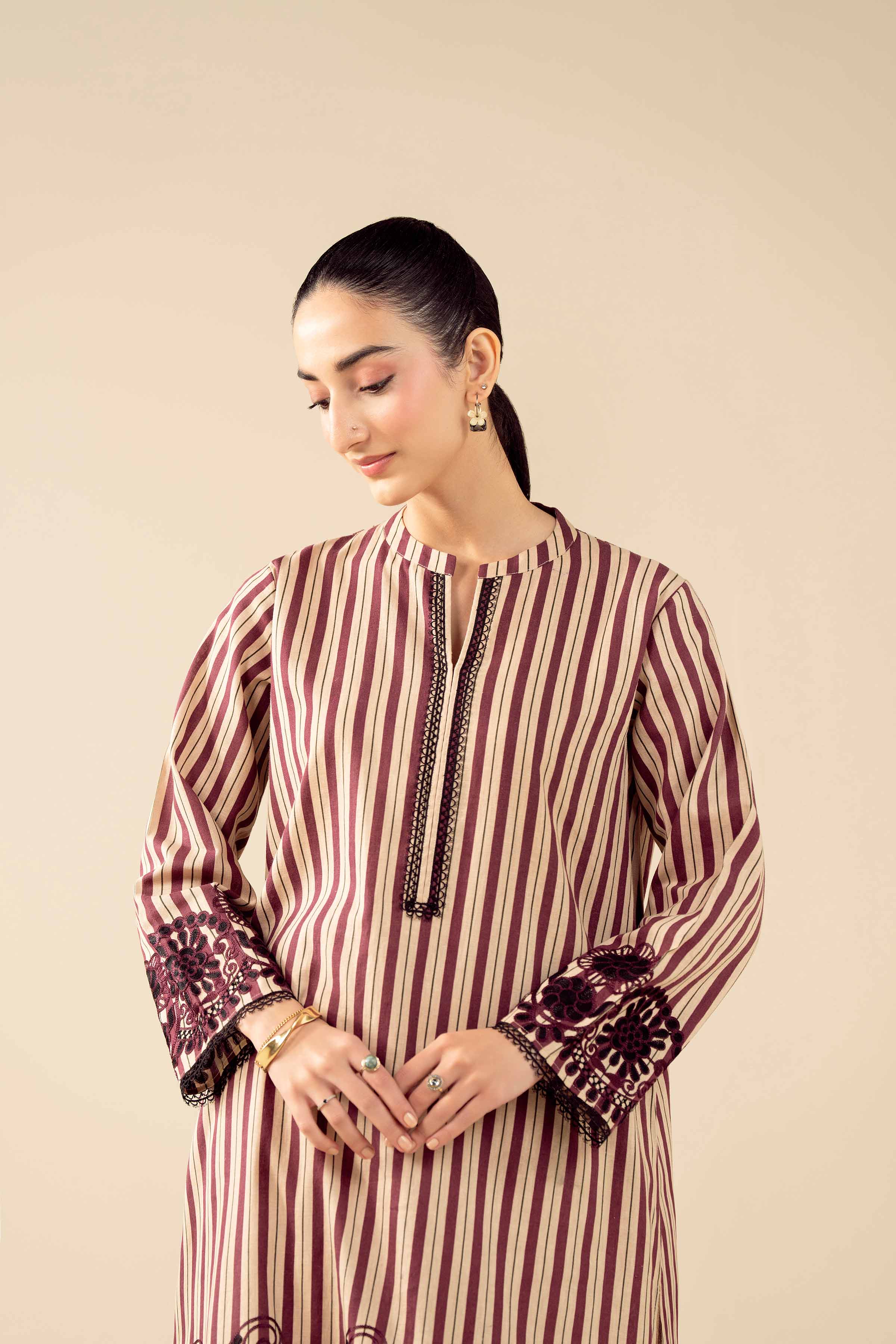 2 Piece - Printed Embroidered Suit - PW25-85