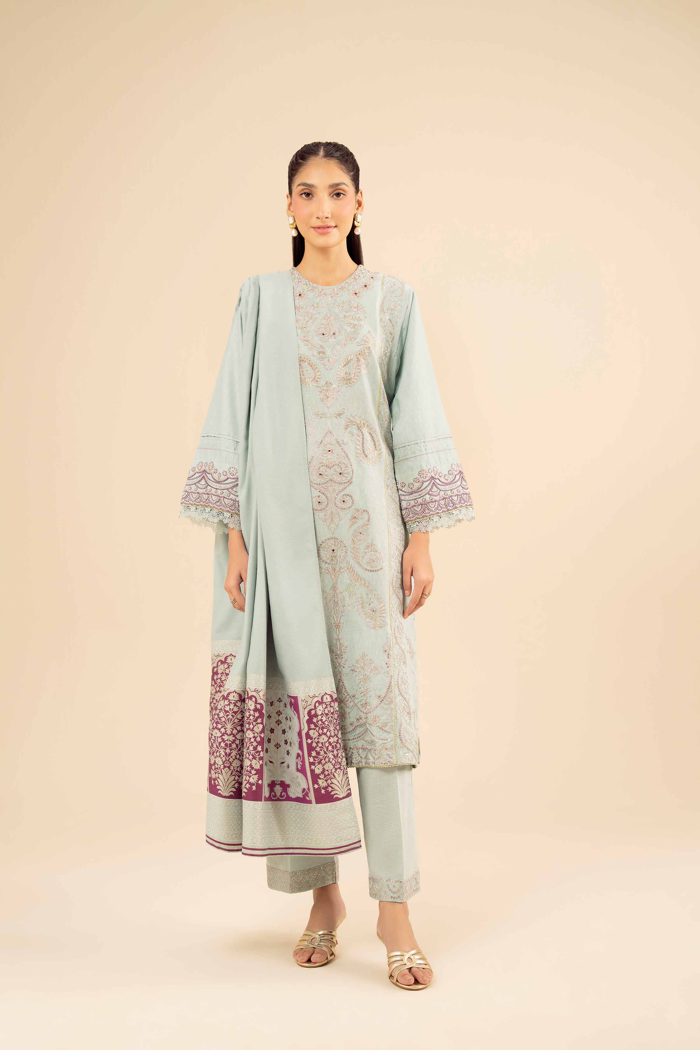 3 Piece - Embroidered Suit - PW25-88