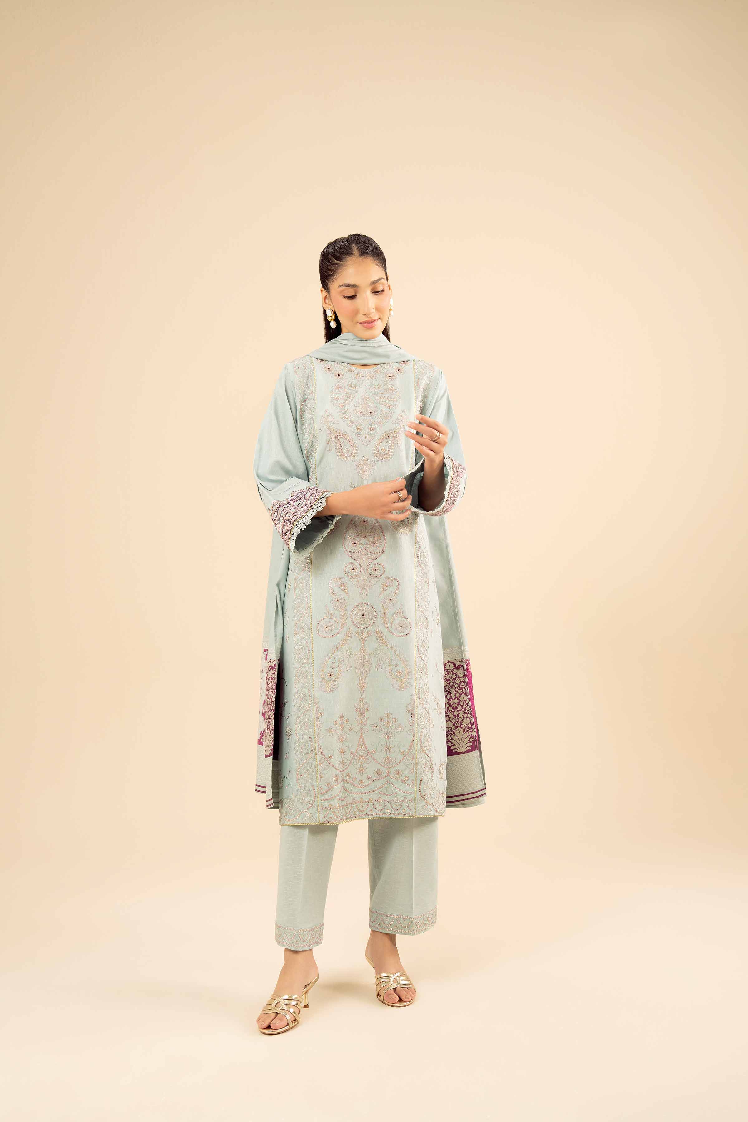 3 Piece - Embroidered Suit - PW25-88