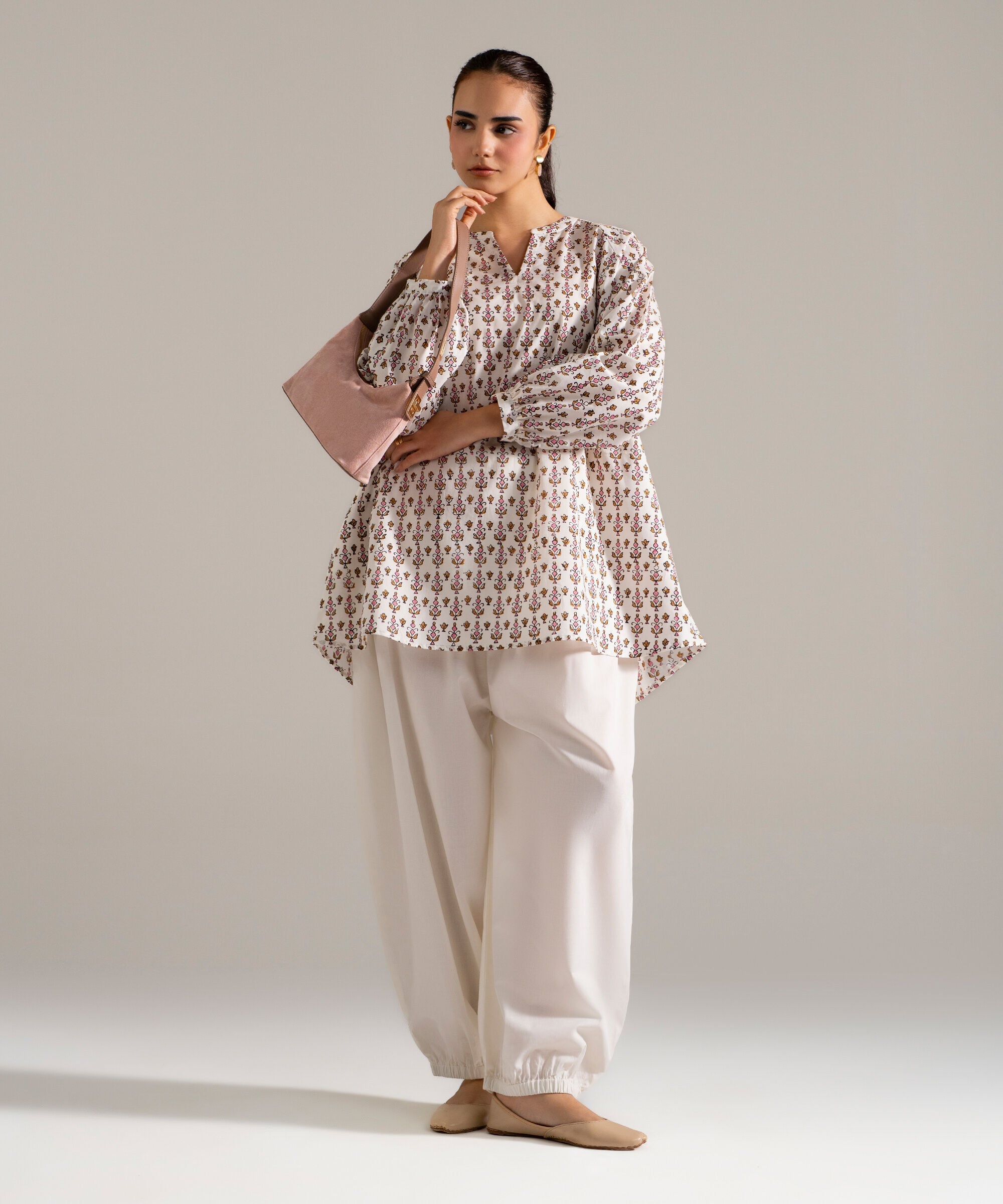 Block Printed Lawn Shirt PW26CASTV81S