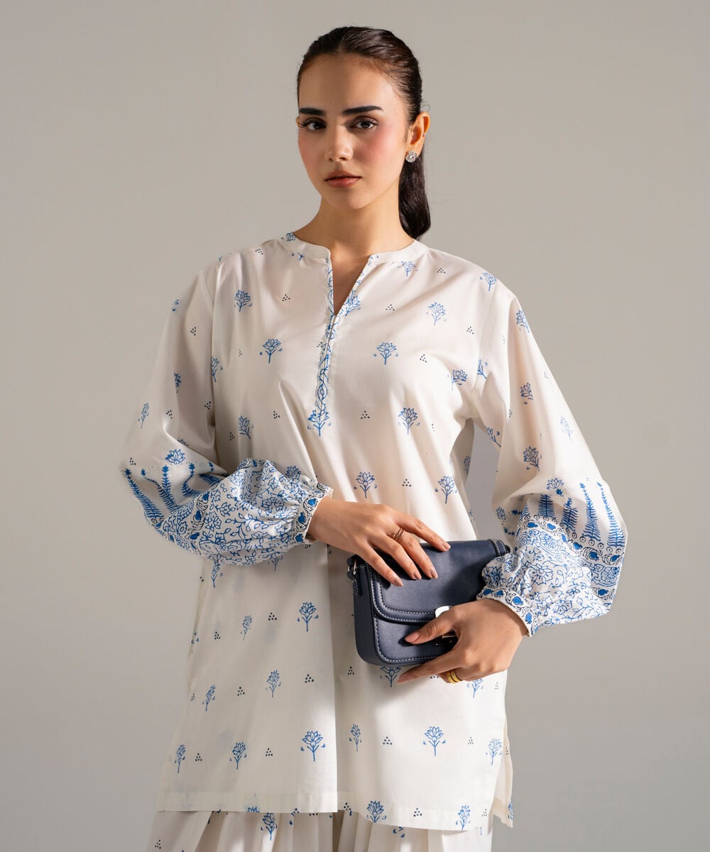 Block Printed Lawn Shirt PW26CASTV82S