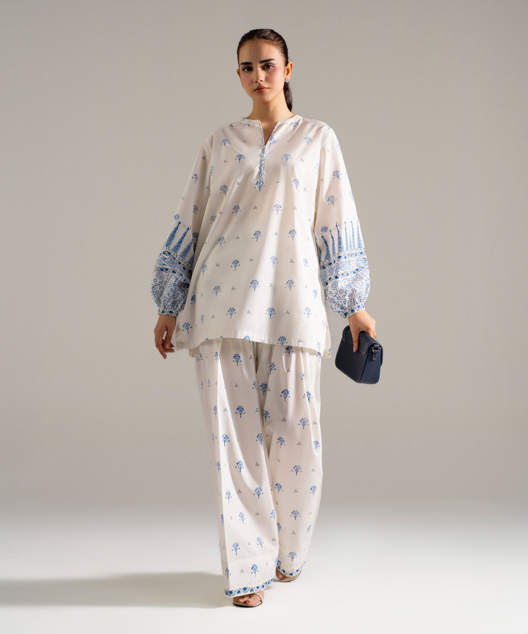 Block Printed Lawn Shirt PW26CASTV82S
