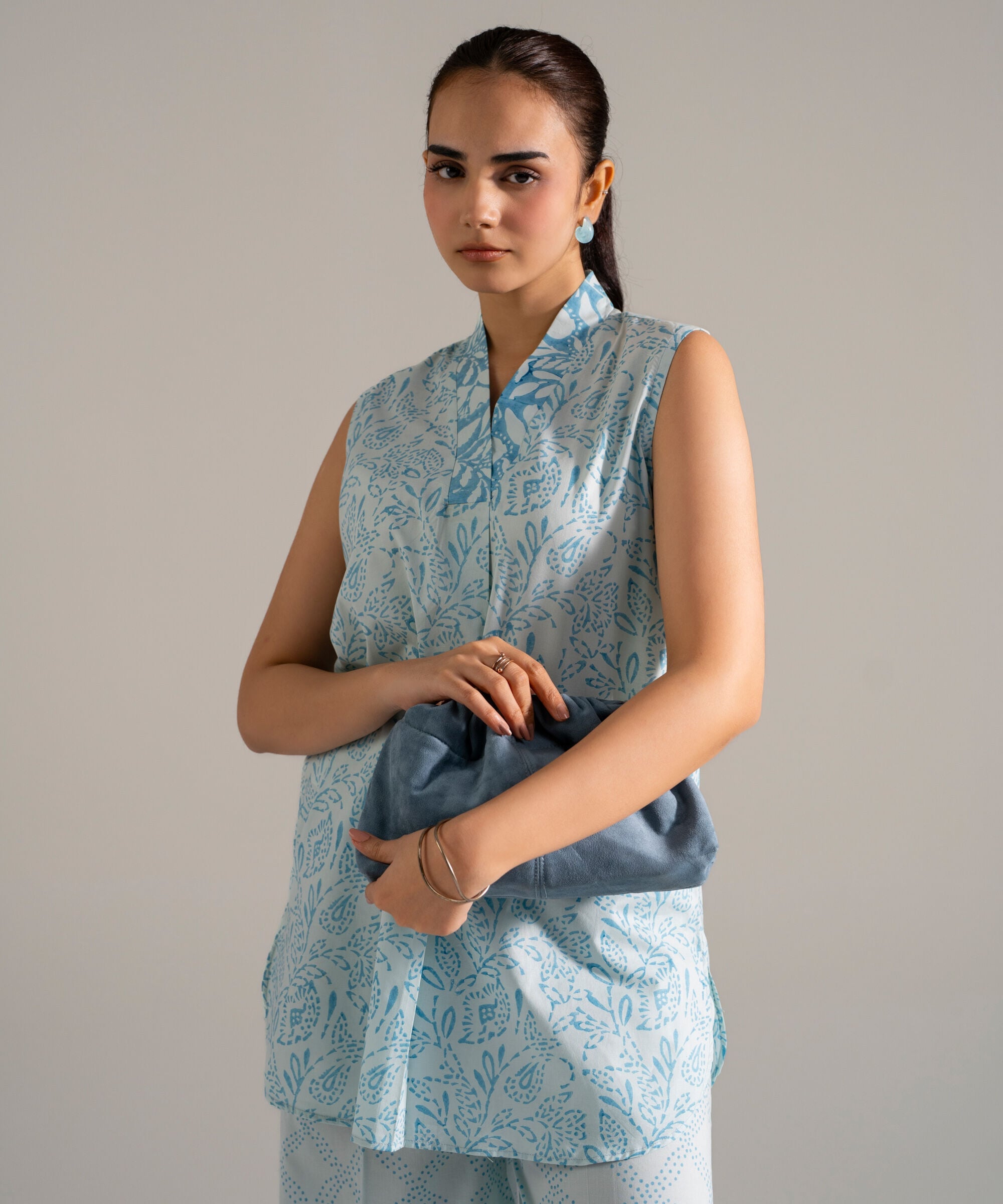 Block Printed Lawn Shirt PW26CASTV84S