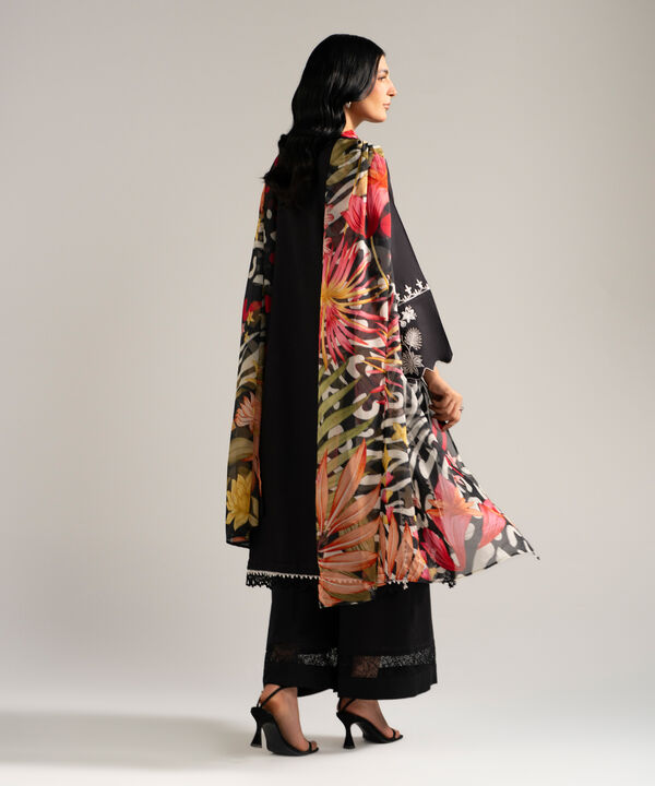 3 Piece - Embroidered Dobby Crepe Suit
