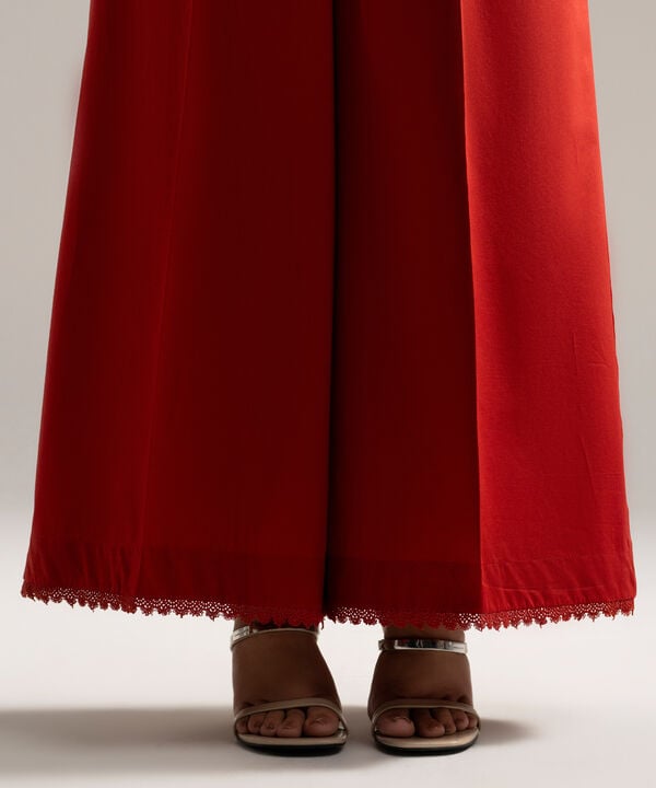 Solid Cambric Flared Pants