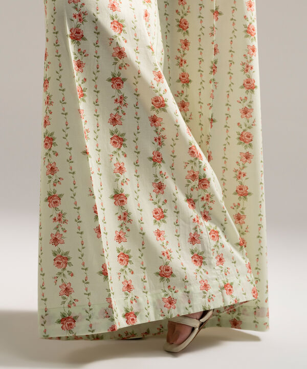 Printed Cambric Flared Pants