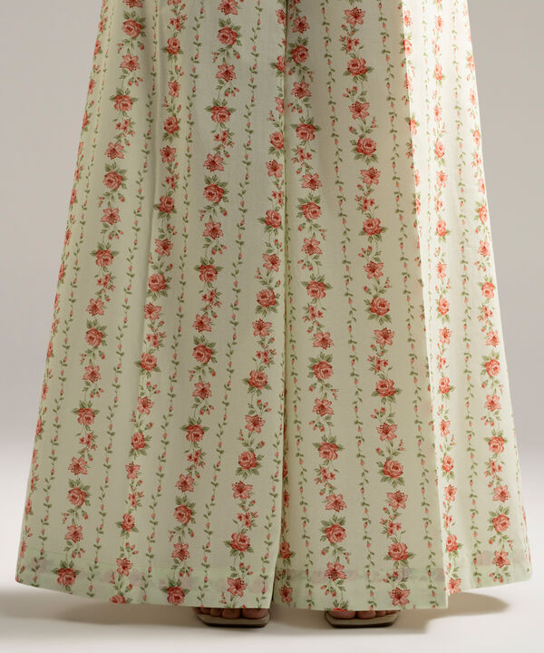 Printed Cambric Flared Pants