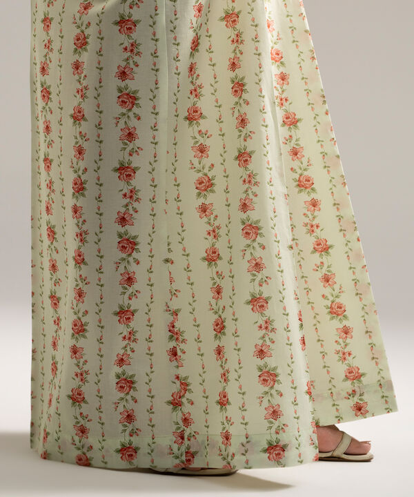 Printed Cambric Flared Pants