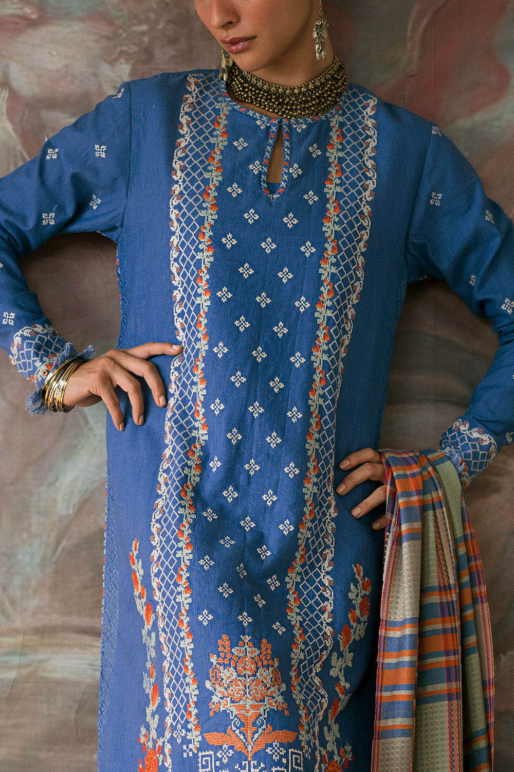 3 Piece Embroidered Suit
